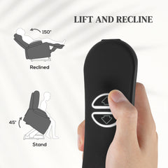 Kozy - Power Lift Recliner Chair with Vibration Massage, Heat, USB - Grey