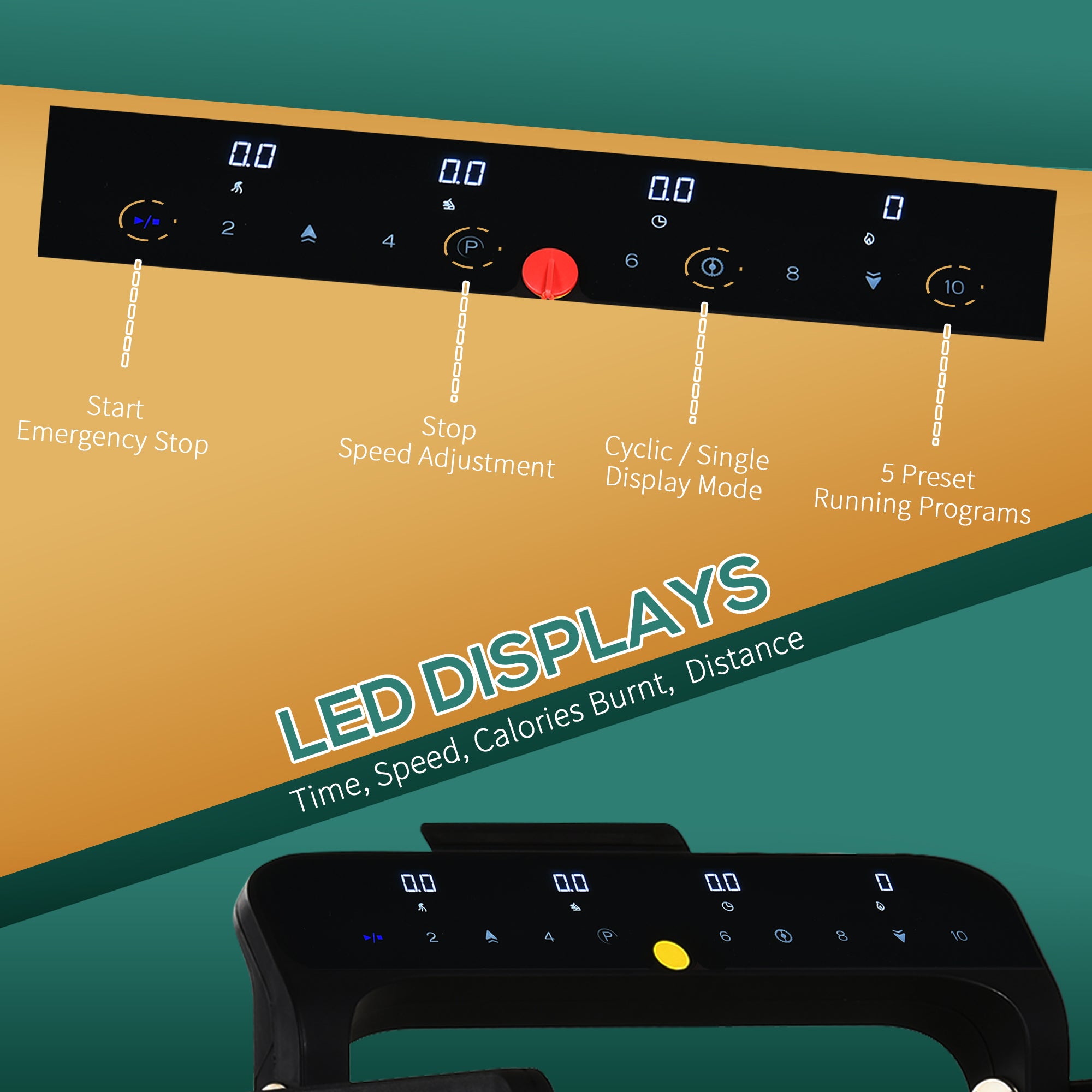 Kozy 600W Foldable Steel Motorised Treadmill Running Machine w/ LCD Monitor Black