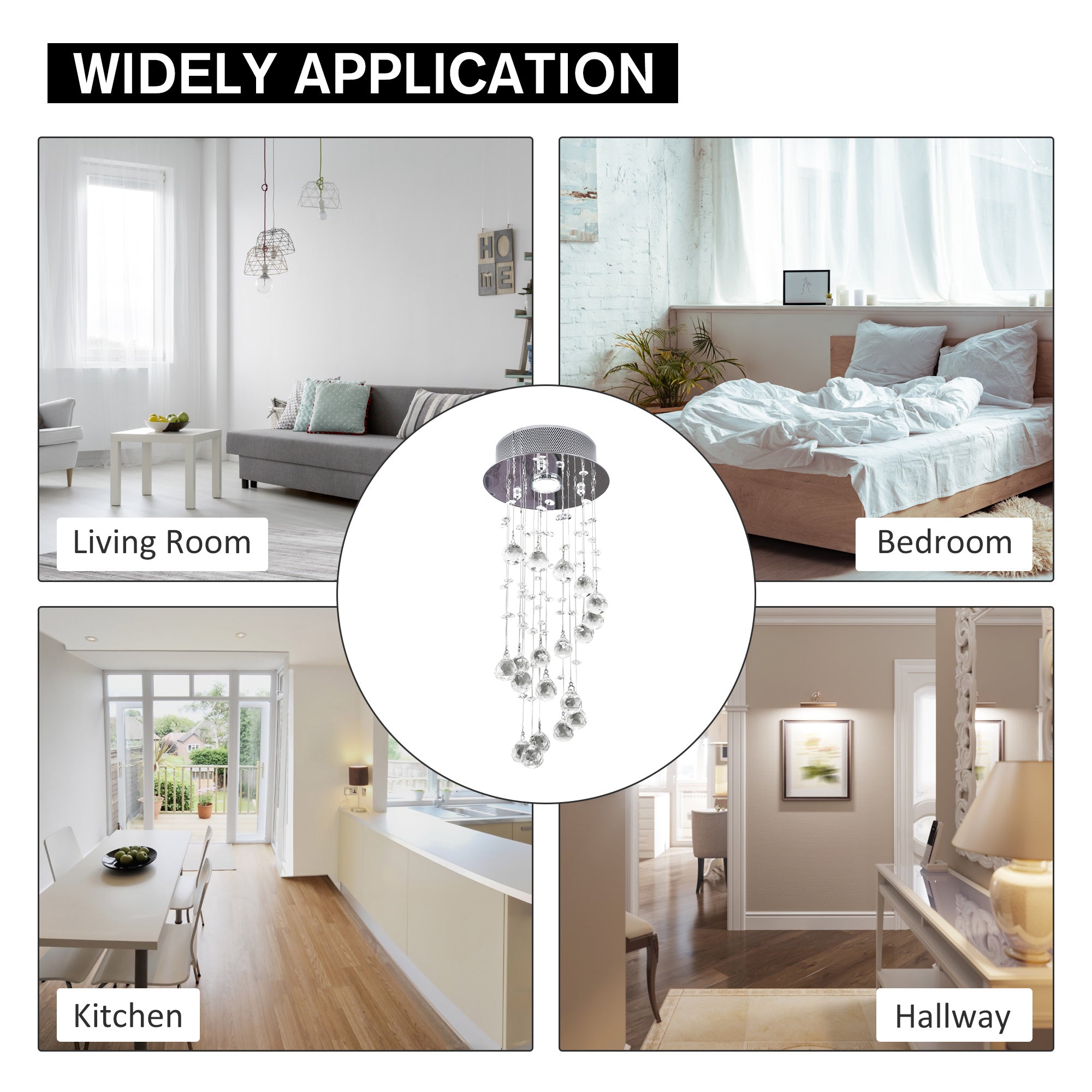 Kozy Metal Crystal Ceiling Light Chandelier Elegant Pendant Lamp Living Room Stairway Stairway Spiral Rain Drop Pendant Lamp Silver