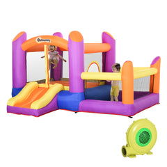 Kozy Kids Bouncy Castle House Inflatable Trampoline Slide Water Pool 3 in 1 with Blower for Kids Age 3-8 Multi-color 2.8 x 2.5 x 1.7m