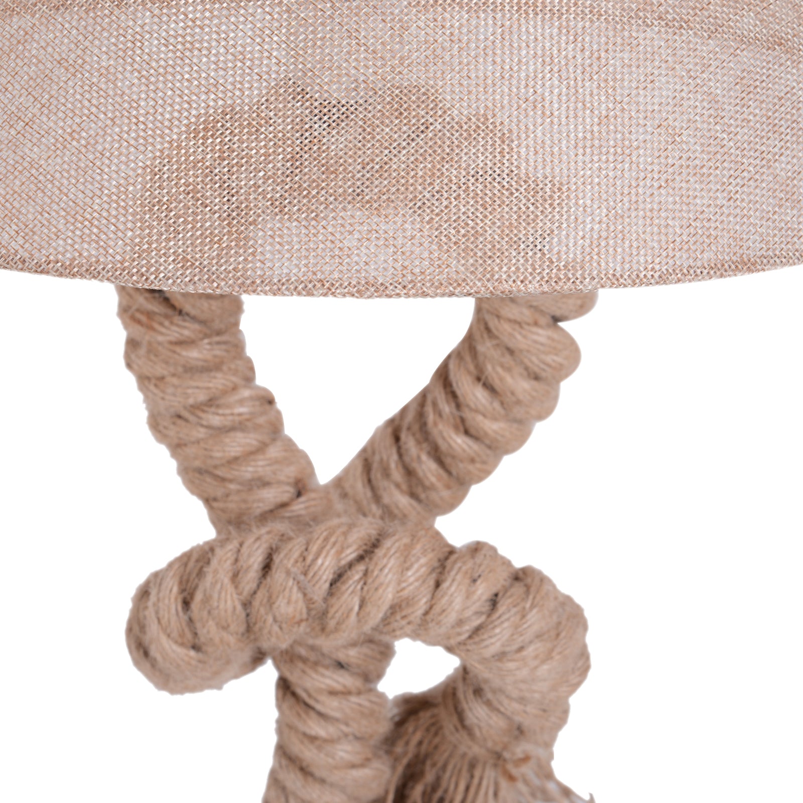 HOMCOM Table Lamp Bedside Light Indispensable Nautical Twisted Rope Glow E27 Bedroom Living Room Beige