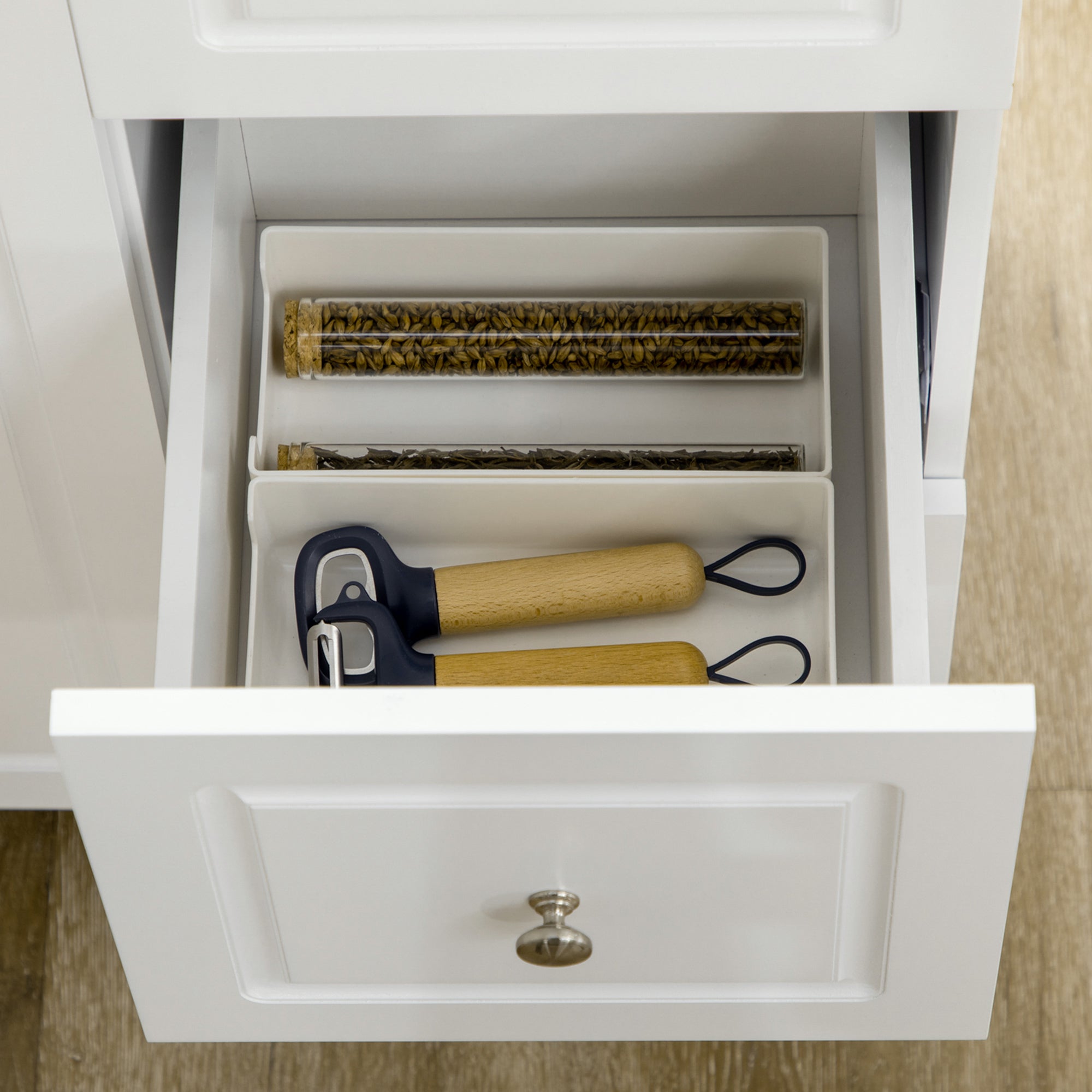 Kozy Drop-Leaf Kitchen Island on Wheels with Extendable Rubber Wood Worktop, Rolling Kitchen Storage Trolley, Utility Storage Cart with Drawers & Cabinet for Kitchen, Dining & Living Room, White