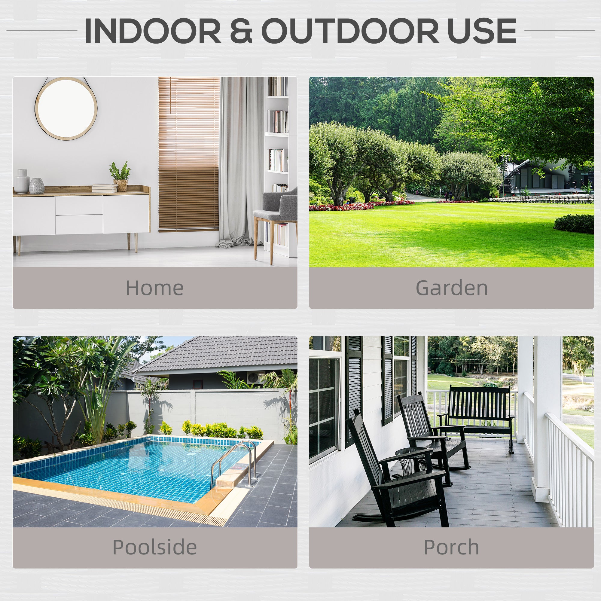 Kozy Rattan Garden Armchair 10cm Cushion Outdoor Single Chair with Steel Frame, Grey