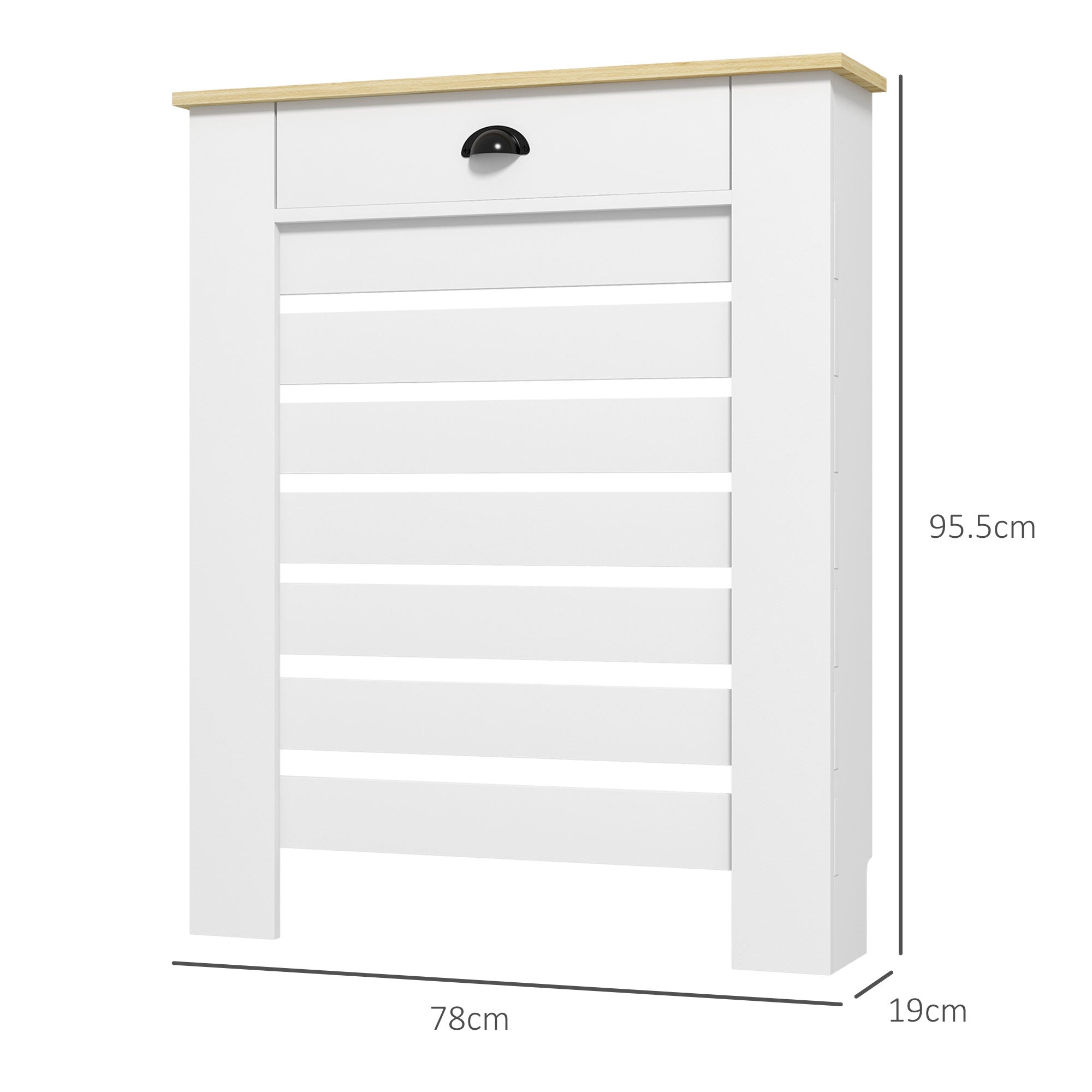Kozy - 95.5H x 78Wcm Radiator Cover, with Drawer - White