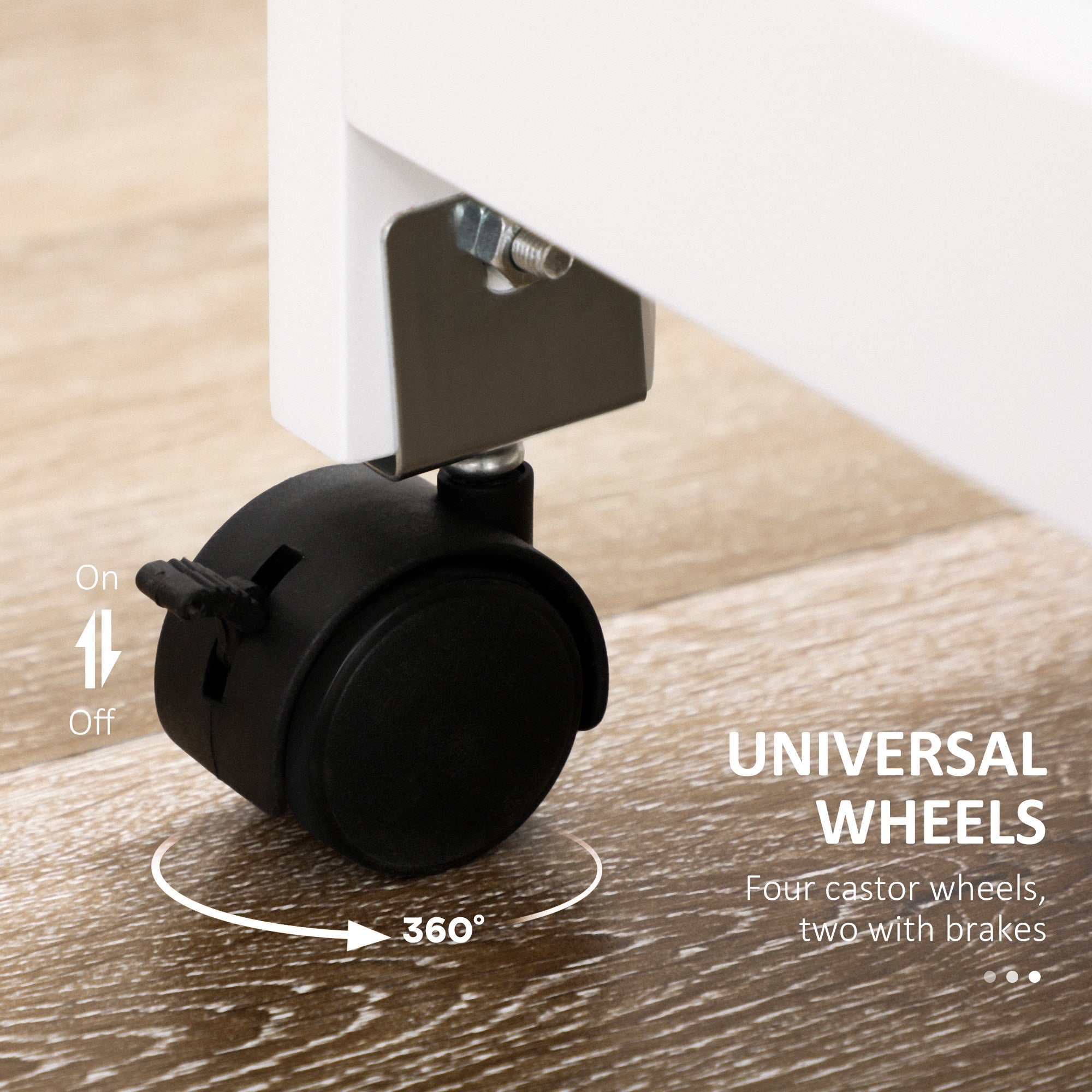 Kozy Compact Kitchen Trolley Utility Cart on Wheels with Wine Rack, Drawer, Open Shelf and Storage Cabinet for Dining Room, White