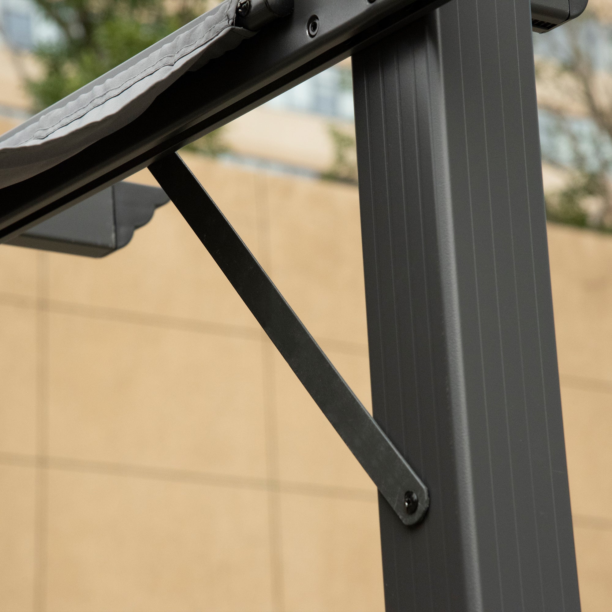 Kozy 3 x 3 m Aluminum Gazebo, with Retractable Roof - Grey