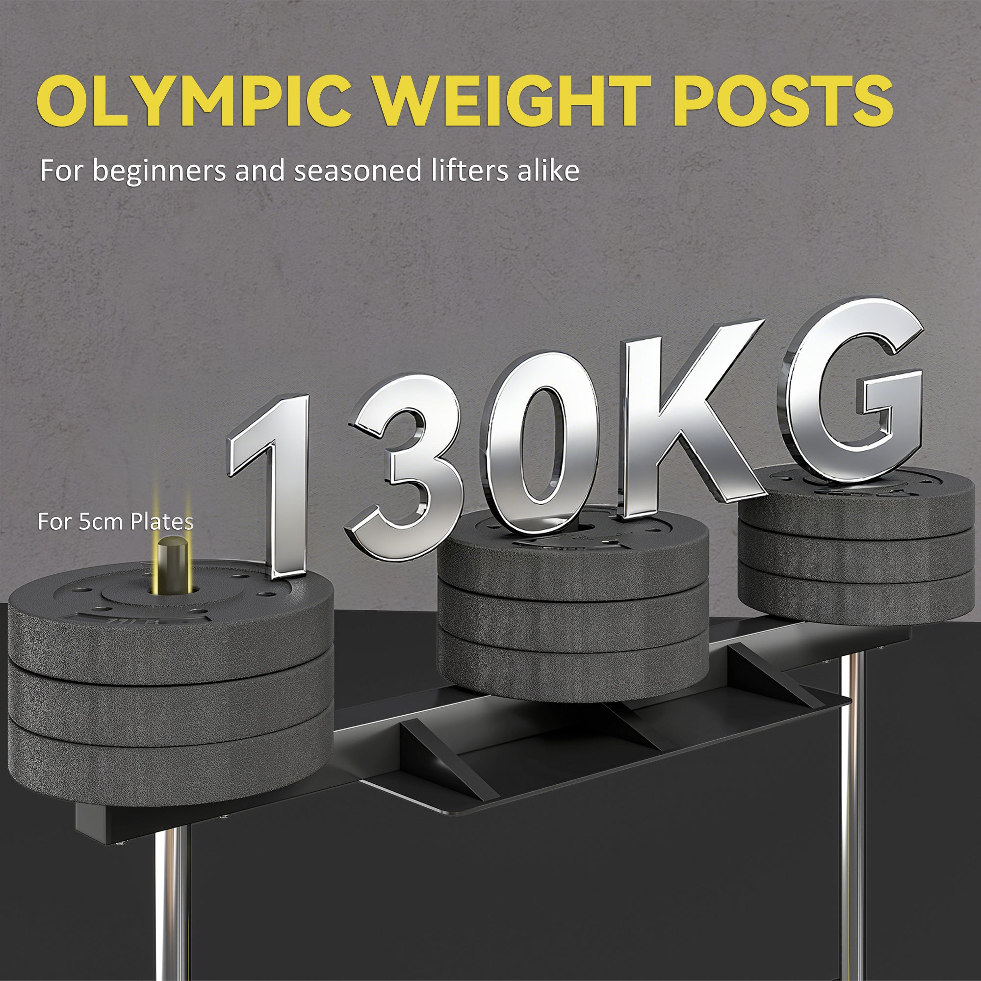 Kozy Vertical Leg Press Machine with Adjustable Leg, Back and Head Positions, 2" Olympic Plate Compatible, Yellow