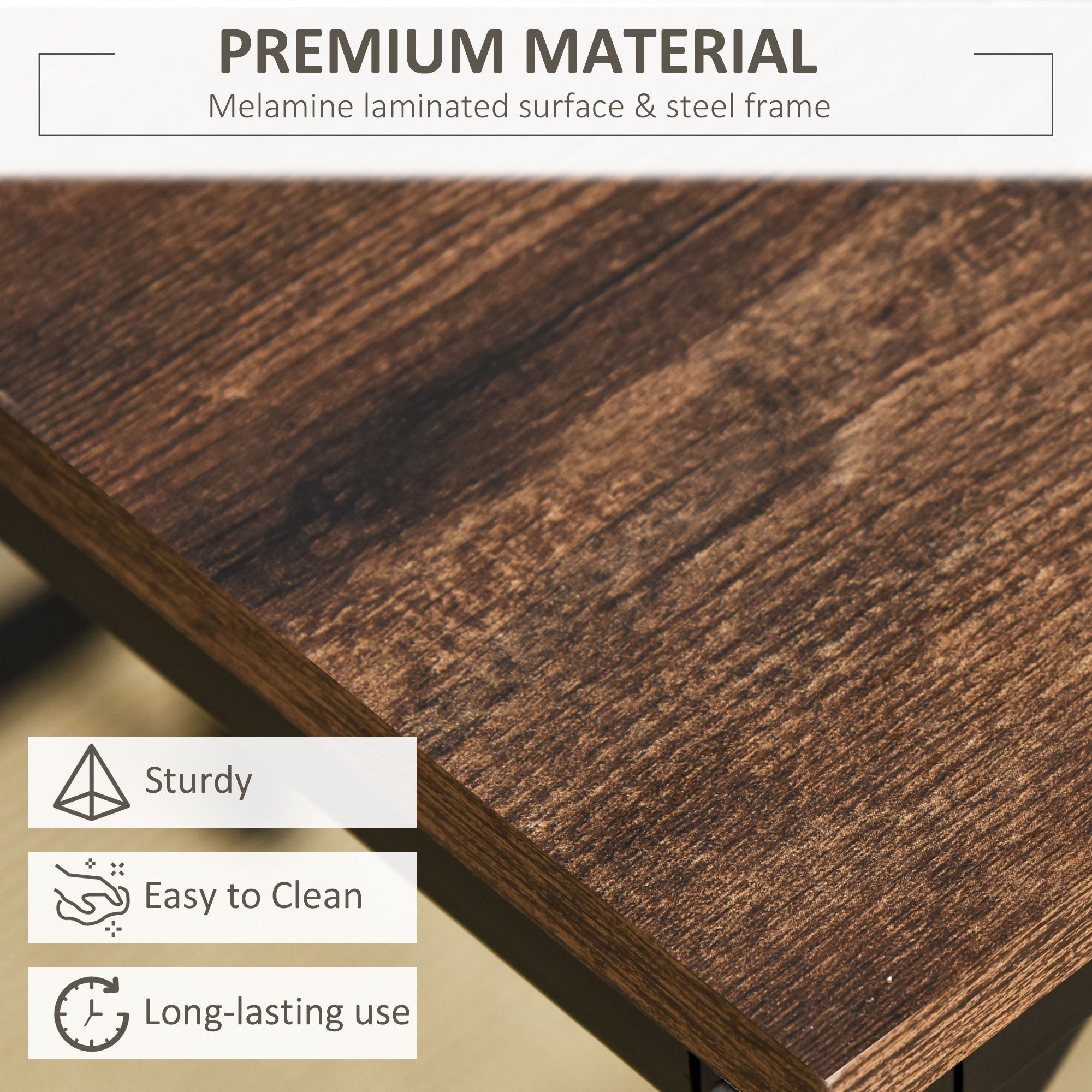 Kozy 5-Piece Breakfast Bar Table and Stools Set, Kitchen Bar Table Set with High Table and 4 Stools, Space Saving Compact Dining Furniture for Small Spaces, Rustic Brown