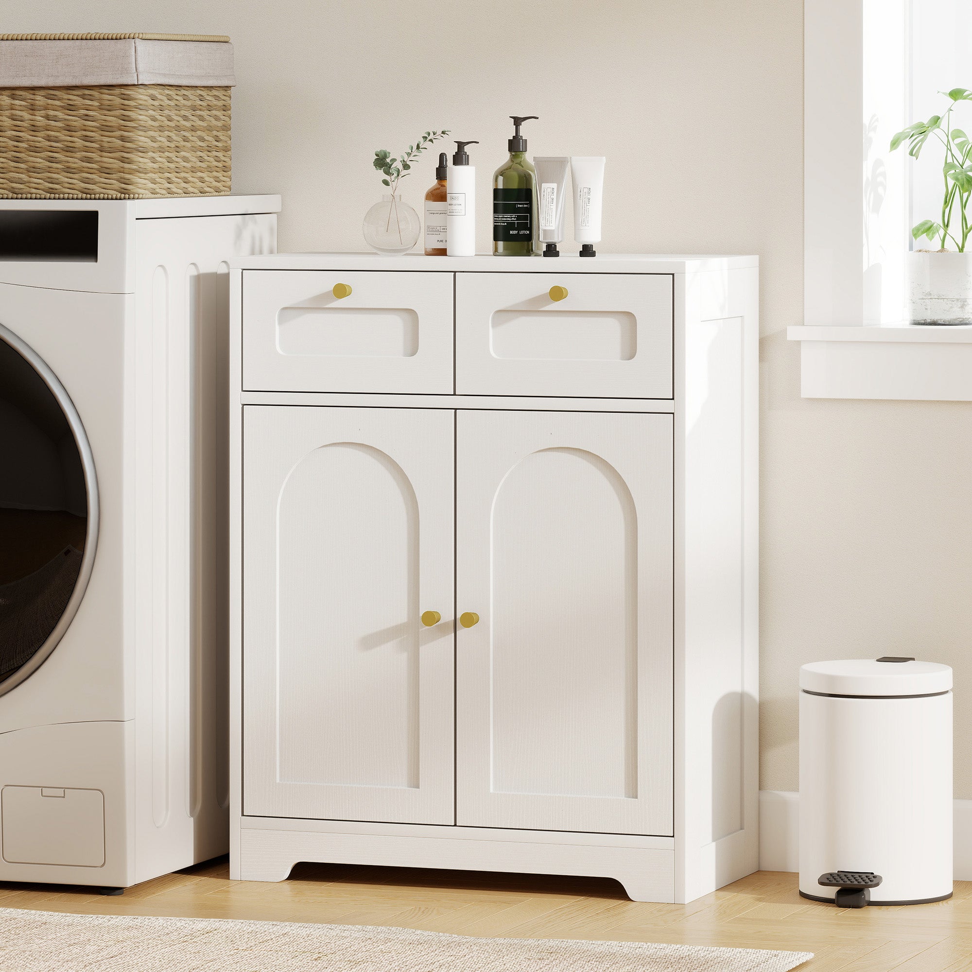 Kozy - Bathroom Floor Cabinet with 2 Drawers - White