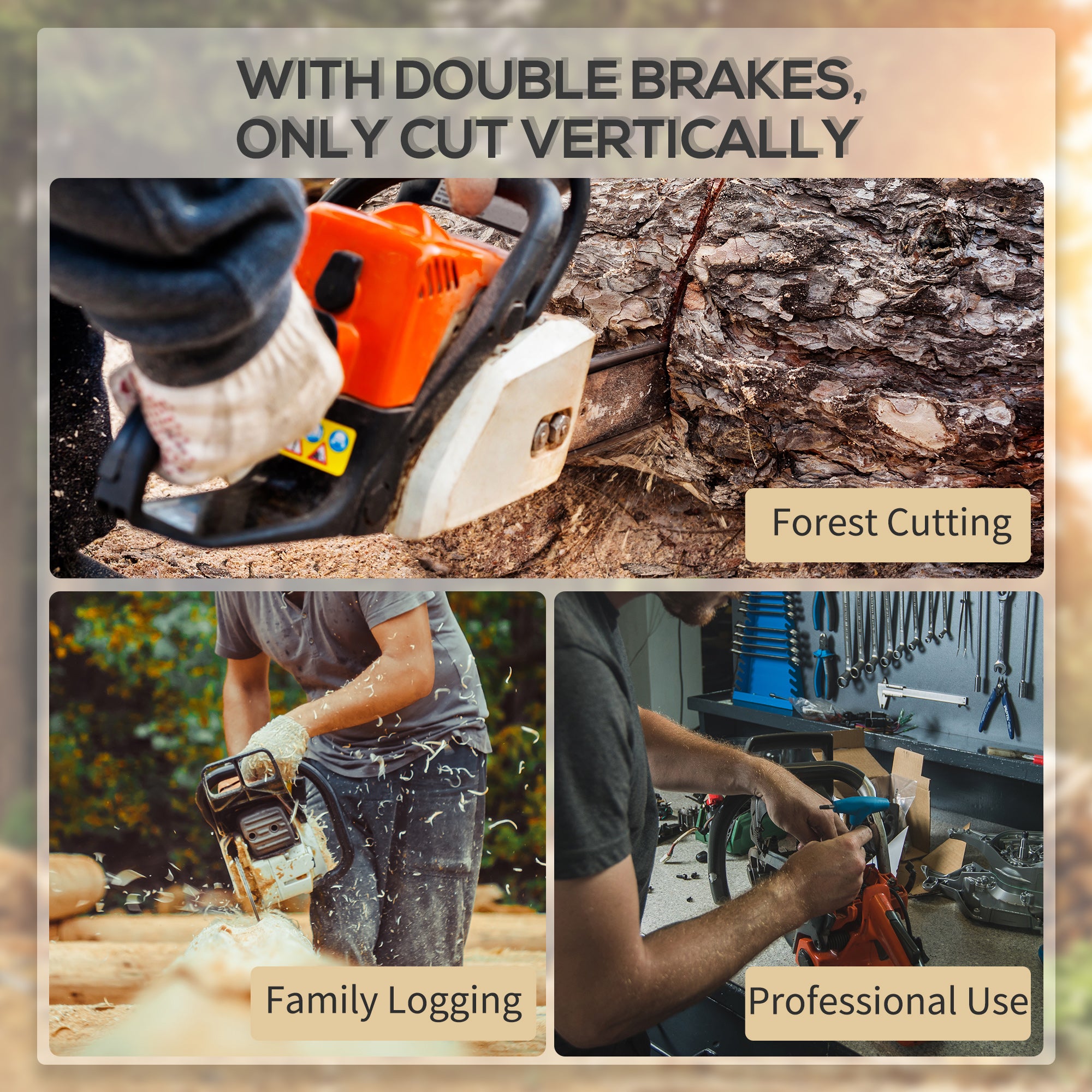 Kozy 2000W Powerful Electric Chainsaw, 16" Aluminium Blade Portable Corded Chain Saw, 7250rpm Chain Saw for Garden Tree Pruning, 13m/s Chain Speed Auto Chain Lubrication to Cut Wood, Orange