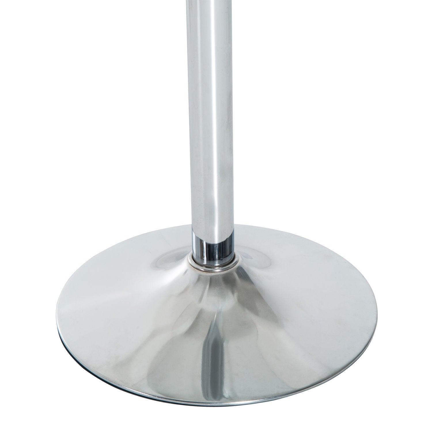 HOMCOM Round Bar Table Pub Bistro Wine Counter w/ Tempered Glass Top Chrome Stand, 70 x 70 x H74.5cm