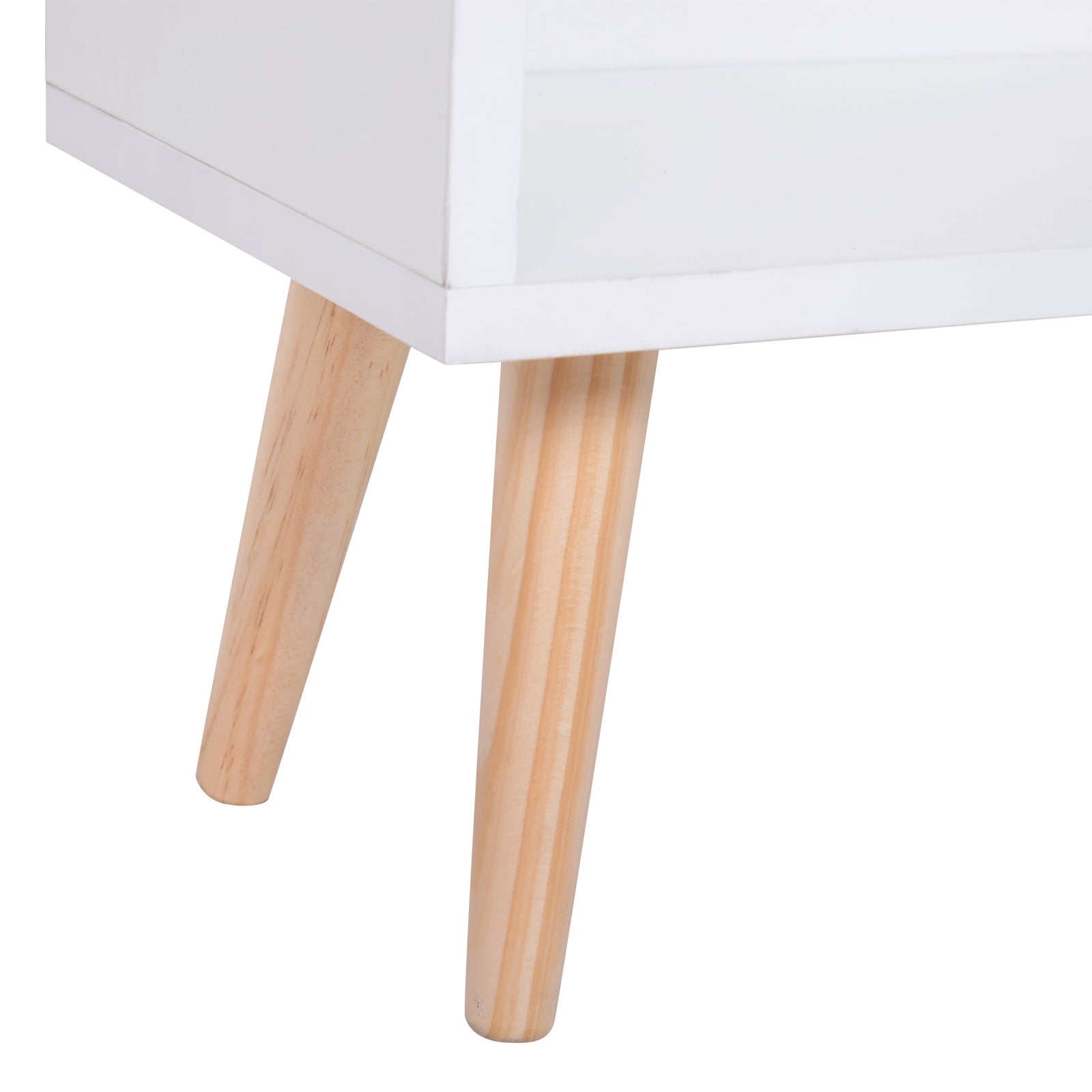 Kozy Sideboard Bookshelf Free Standing Bookcase Shelves Unit Display Storage Cabinet w/ Adjustable Shelves, Wooden Leg, Two Doors, White