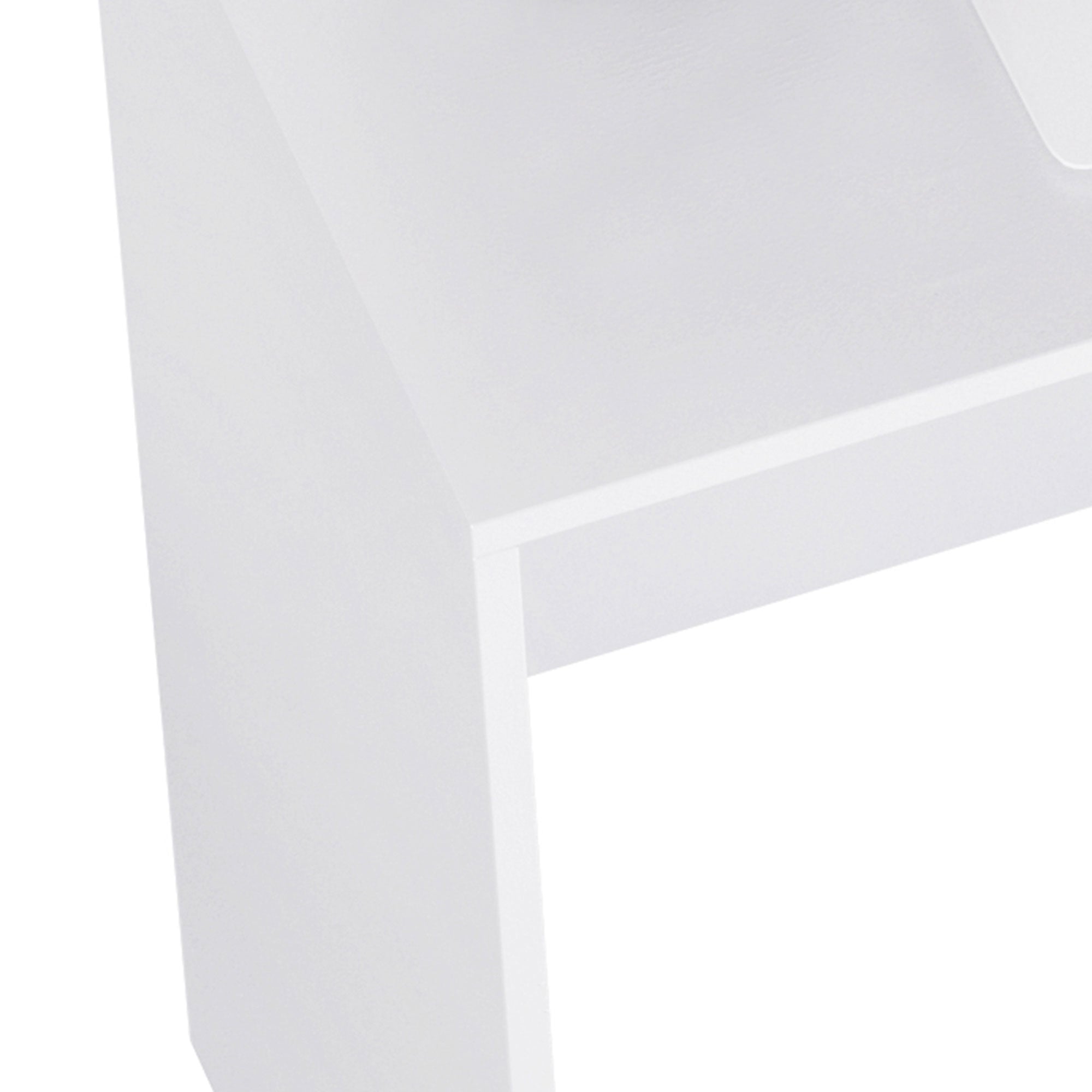 HOMCOM Computer Writing Desk with 4 Drawers, High Gloss Home Office Workstation, White