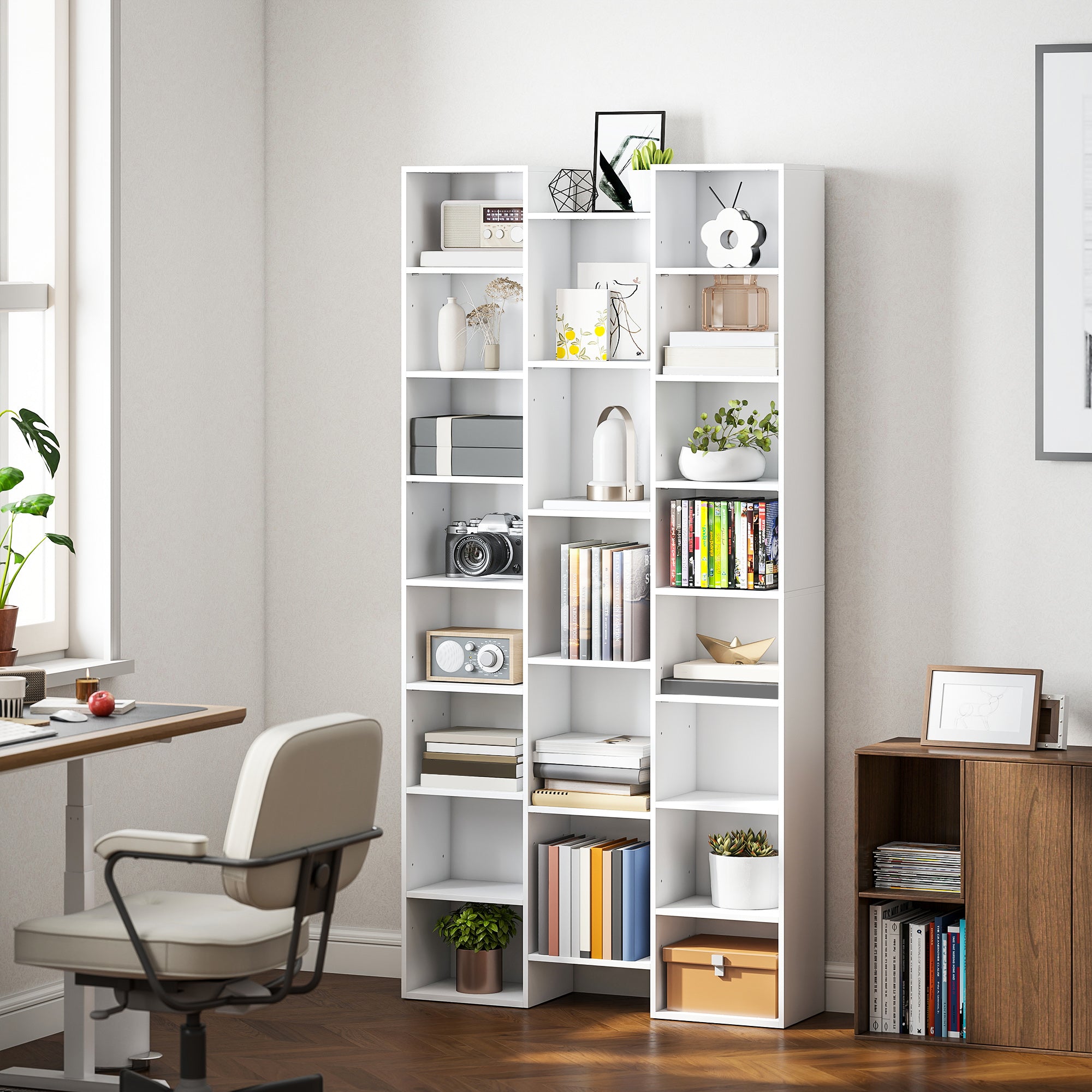 Kozy 21-Compartment Bookshelf - White