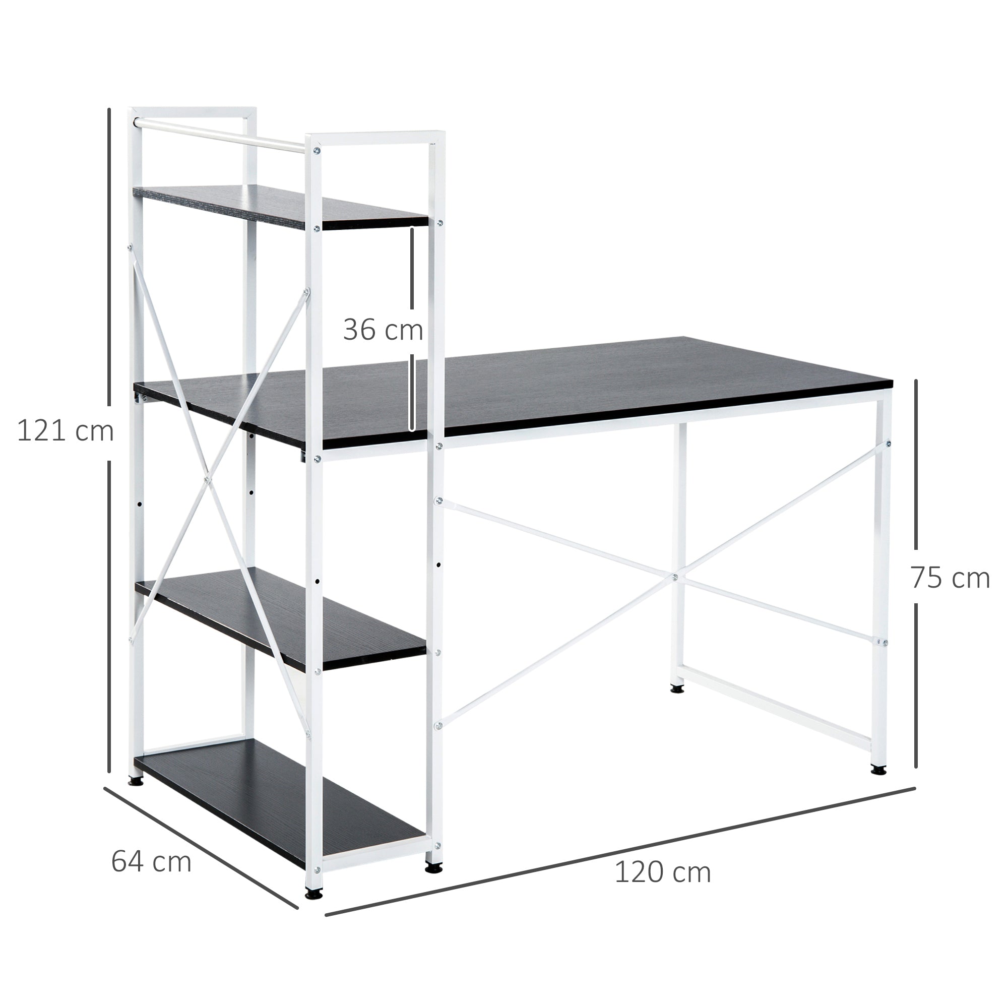 HOMCOM Study Workstation with 4