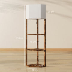 Kozy Corner Floor Light, with Shelves - Wood-Effect