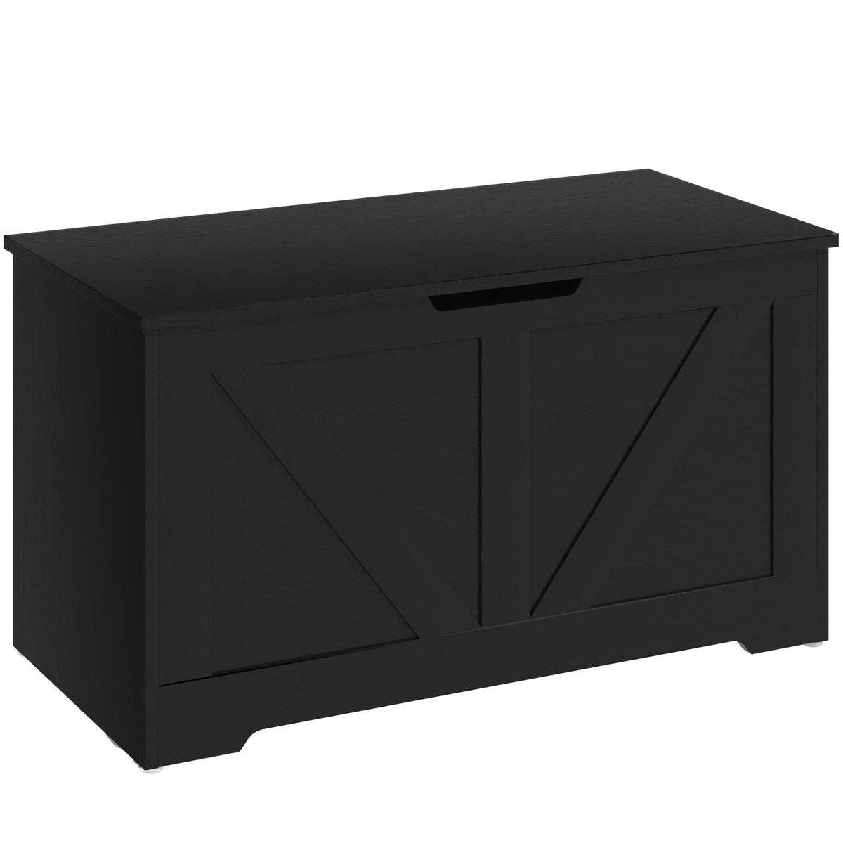 Kozy - 100L Home Storage Box, with Safety Hinges - Black Wood-Effect