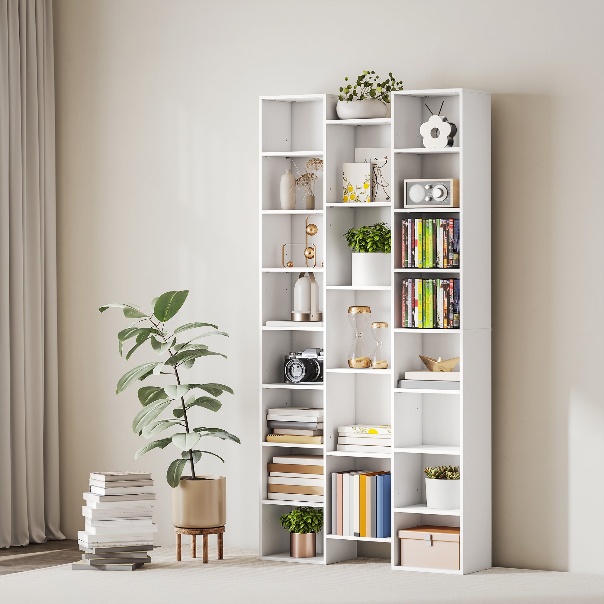 Kozy 21-Compartment Bookshelf - White