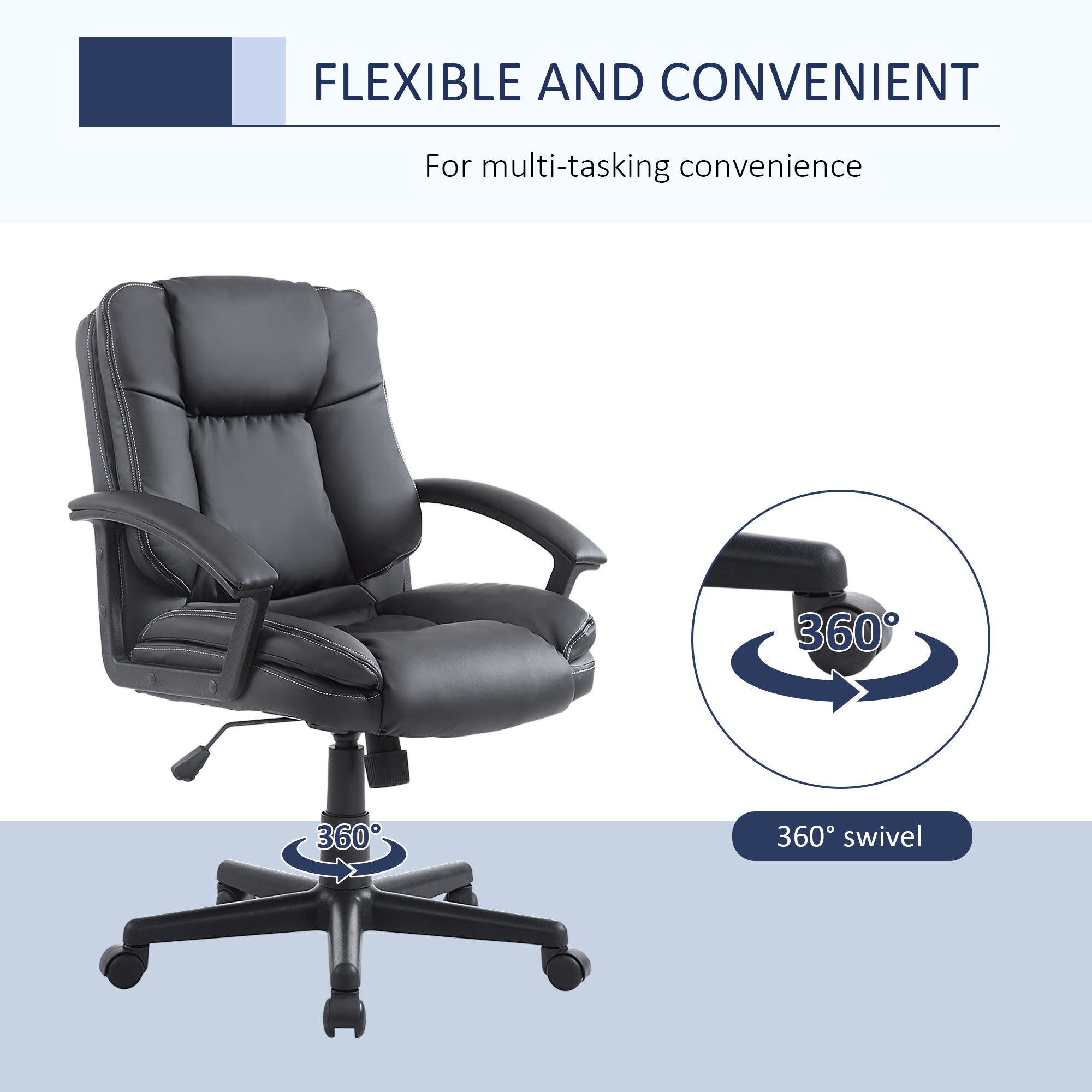 HOMCOM Executive Swivel Office Chair, Mid