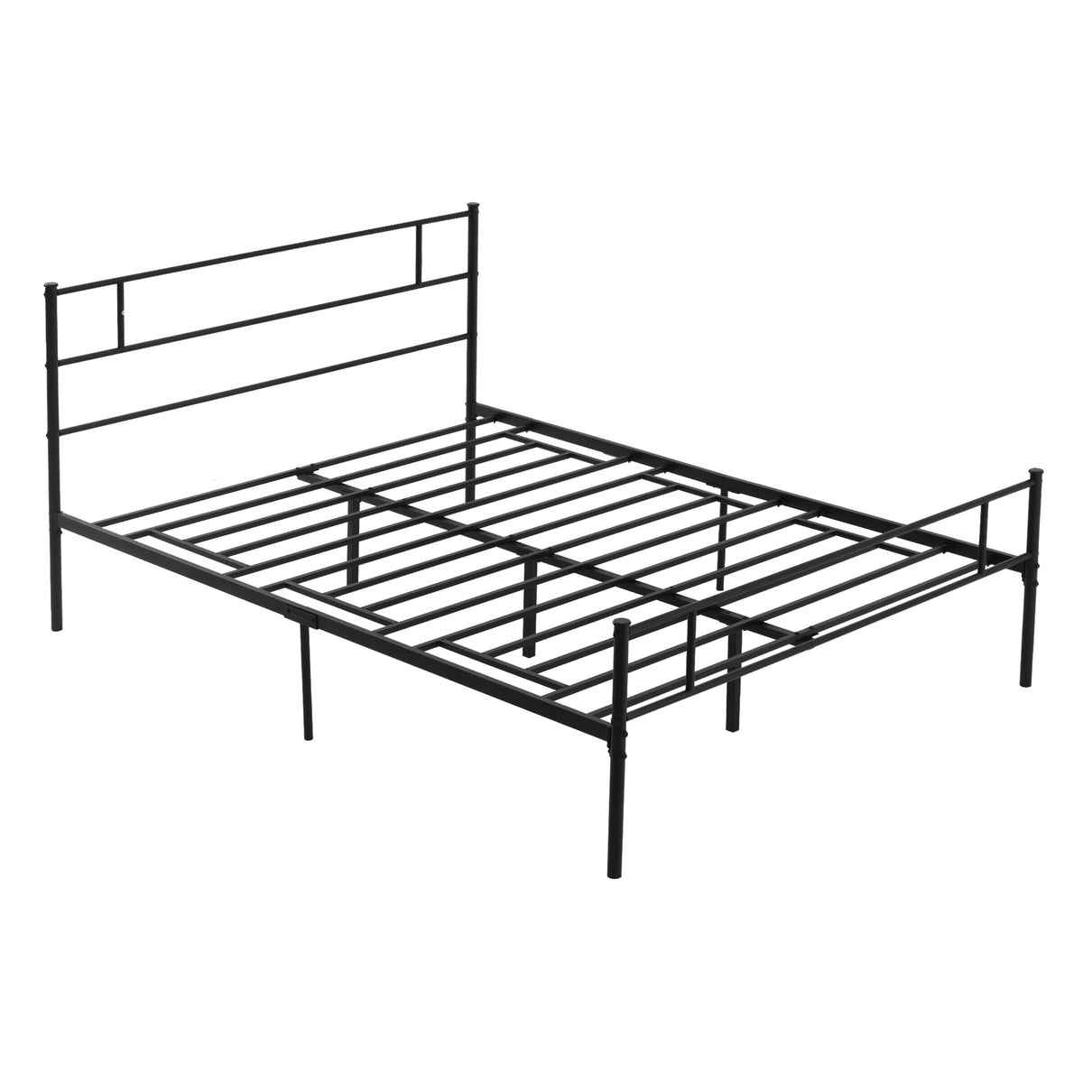 Kozy King Metal Bed Frame Solid Bedstead Base with Headboard and Footboard, Metal Slat Support and Underbed Storage Space, Bedroom Furniture, Black