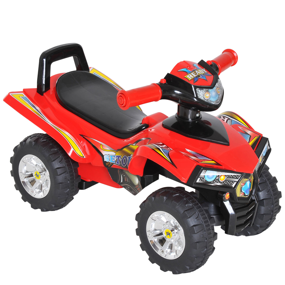 Kozy Kids Children Ride-on Toy Off Road Style Quad Bike Racing Car NO POWER 4 Wheels Horn Music Red