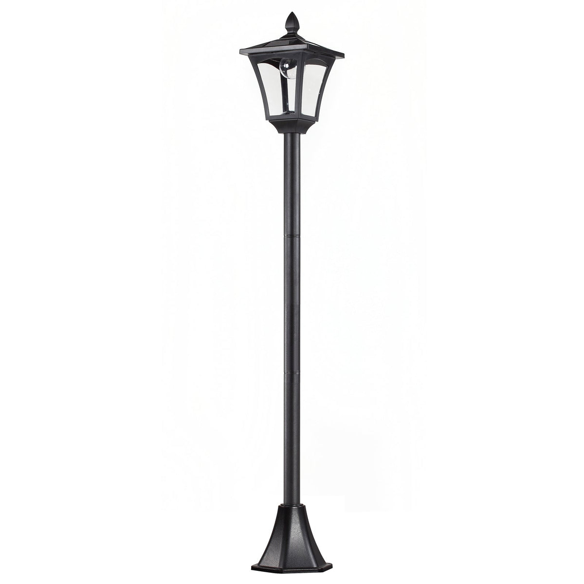 Outsunny Outdoor Solar Powered Post Lamp Sensor Dimmable LED Lantern Bollard Pathway 1.6M Tall – Black