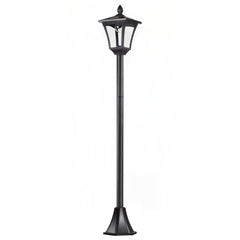 Outsunny Outdoor Solar Powered Post Lamp Sensor Dimmable LED Lantern Bollard Pathway 1.6M Tall – Black