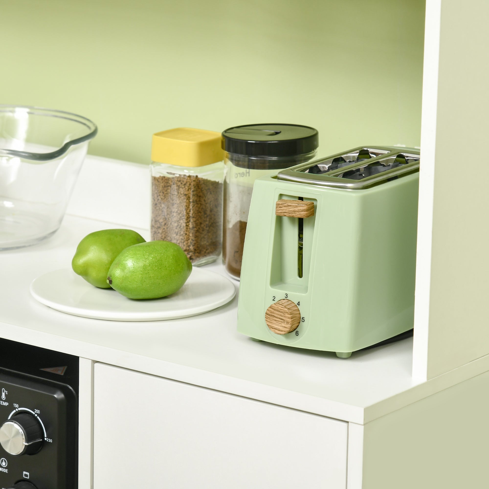 Kozy Freestanding Kitchen Cupboard, Modern Kitchen Storage Cabinet with Doors and Adjustable Shelves, 180cm, White