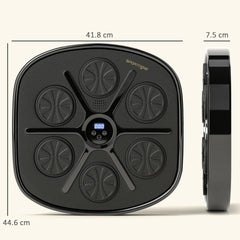 SPORTNOW Music Boxing Machine, Smart Bluetooth Boxing Machine Wall Mounted with 9 Speeds & Modes, LED Lights and Gloves, Punching Pad for Adults, Black