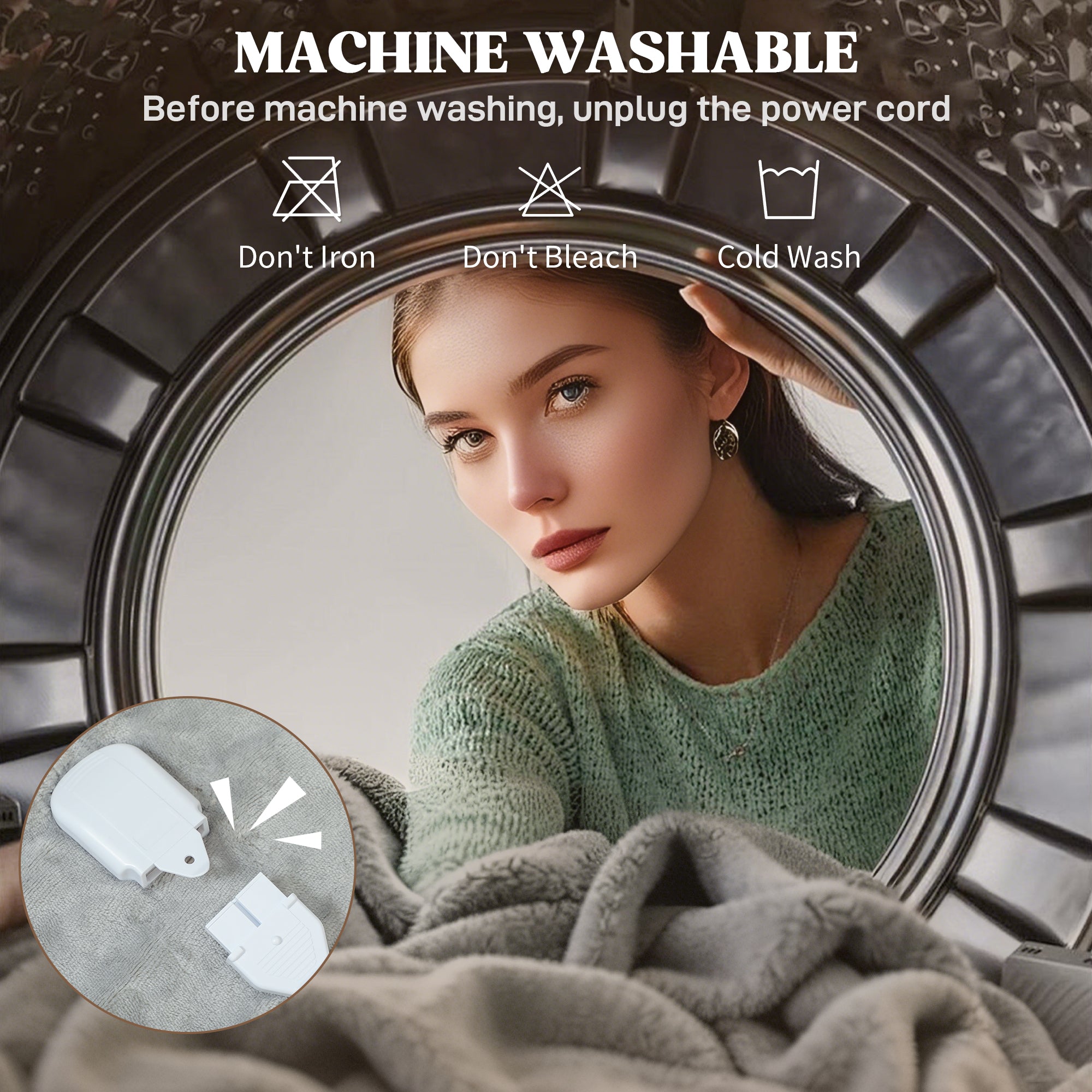 Kozy Heated Blanket 180 x 130cm, Electric Throw Blanket with 10 Heat Levels and 10H Timer, Machine Washable Flannel and Cotton Velvet with Overheat Protection, Grey