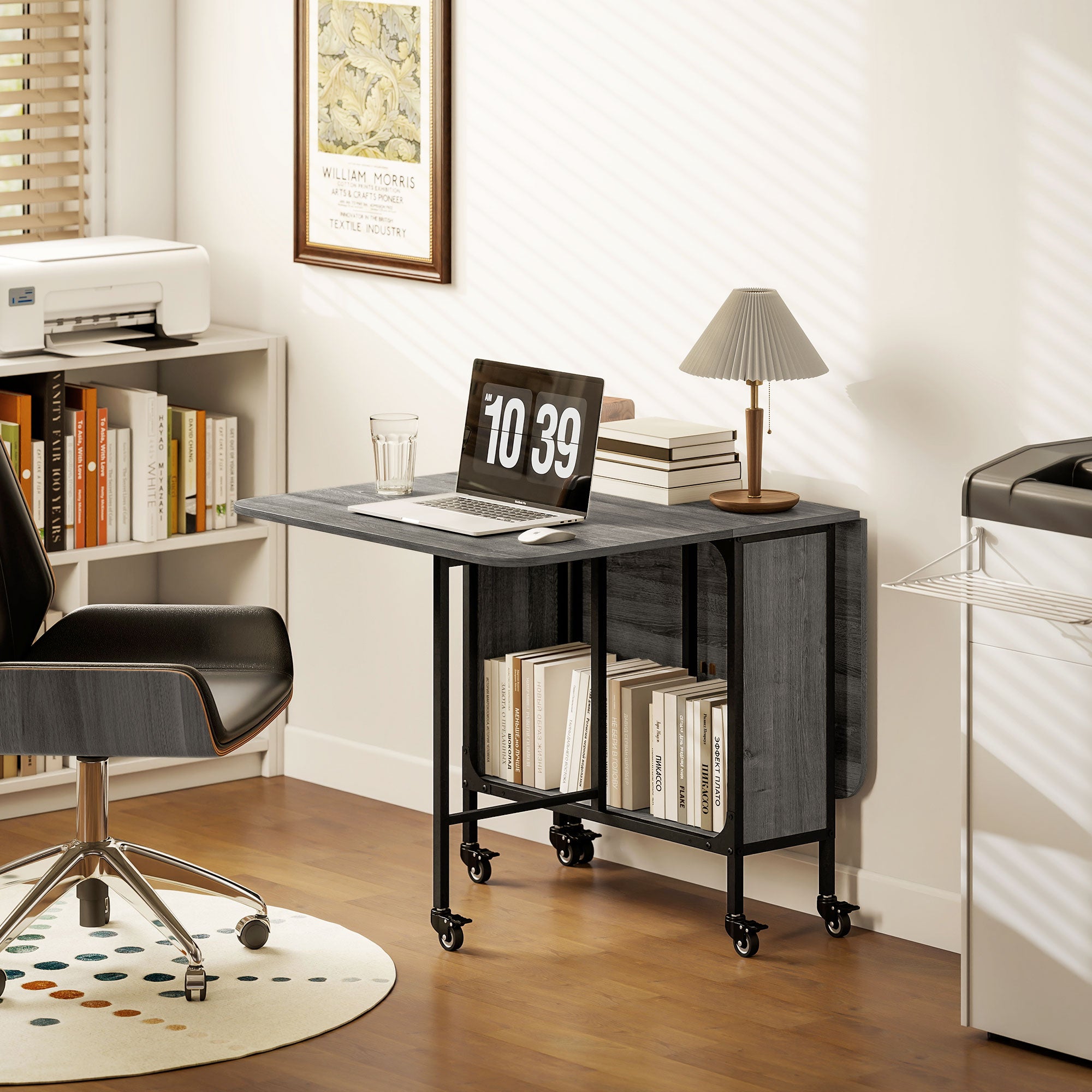 Kozy Six-Person Drop Leaf Dining Table - Brown/Black