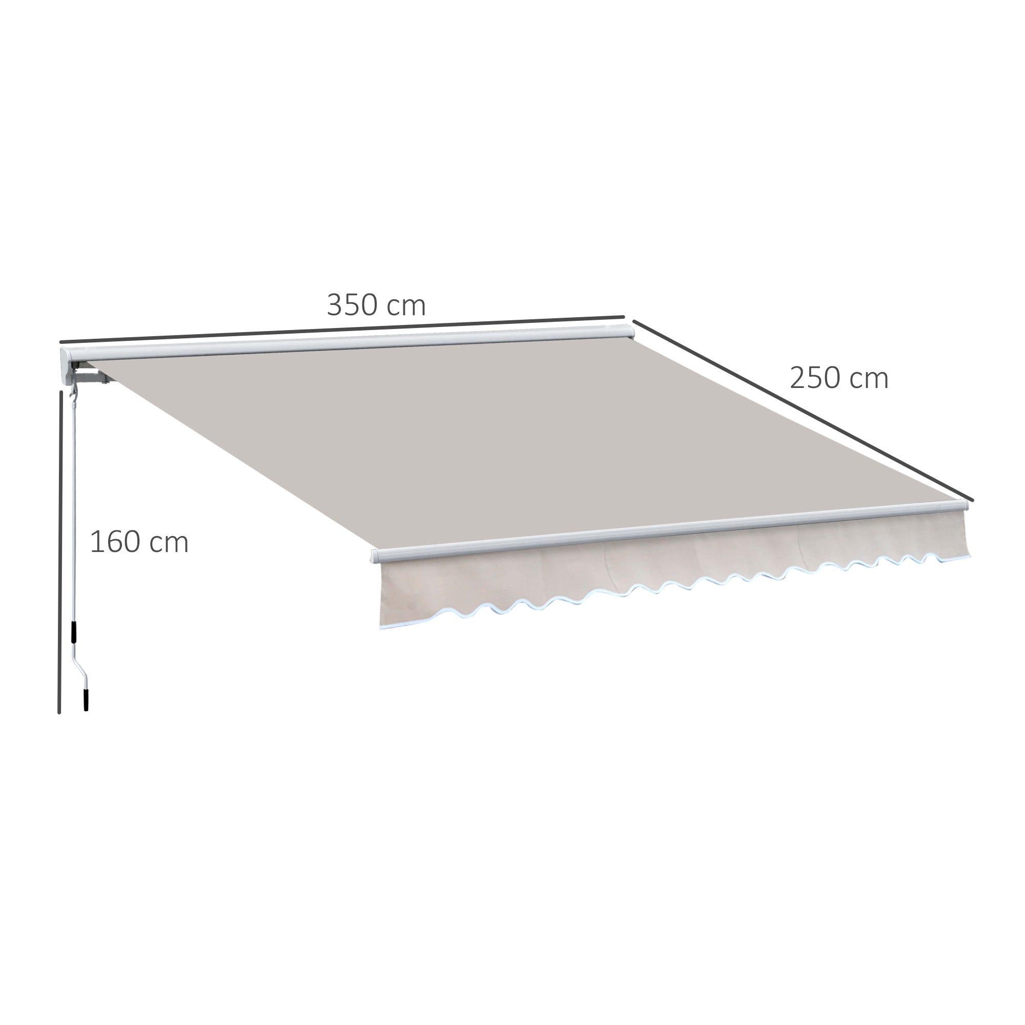 Outsunny 3.5Lx2.5M Retractable Awning