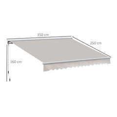 Outsunny 3.5Lx2.5M Retractable Awning