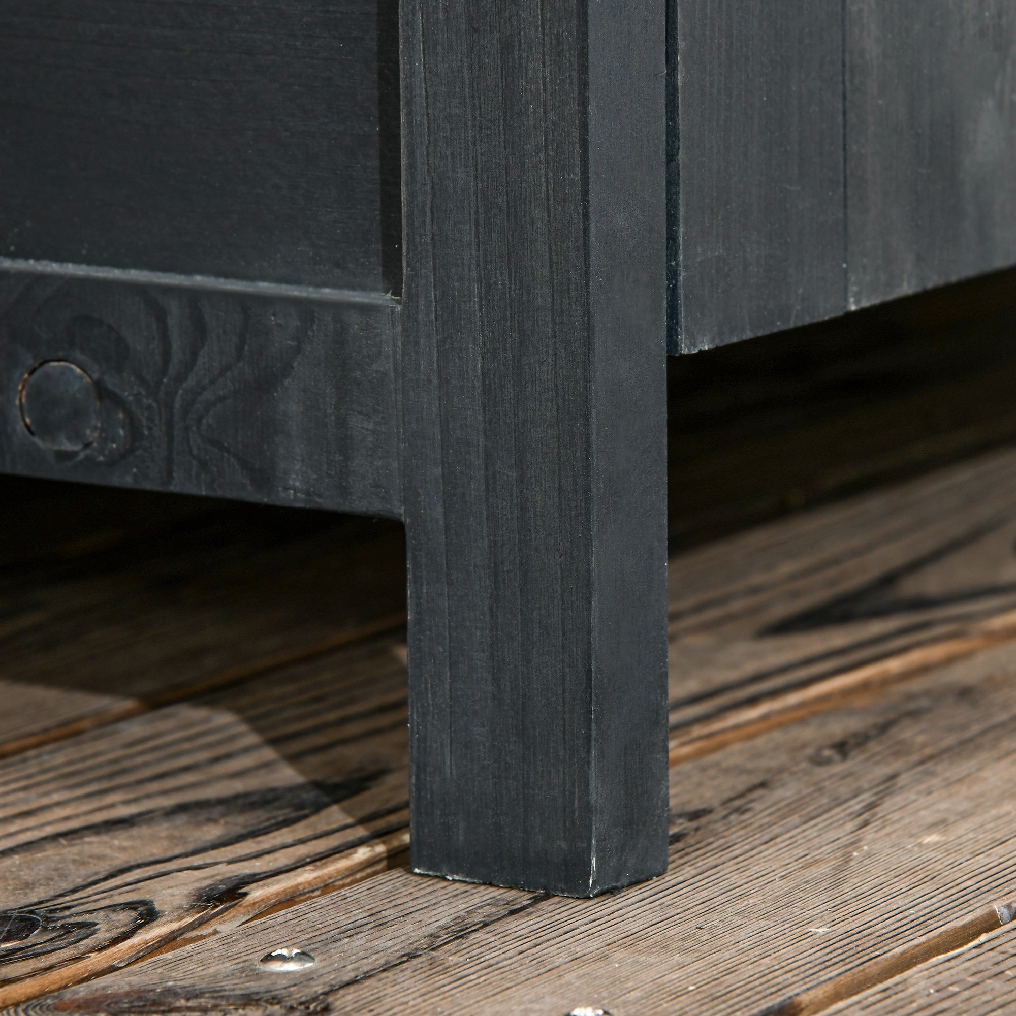 Kozy Garden Shed 4-Tier Wooden Garden Outdoor Shed 3 Shelves Utility Gardener Cabinet Lockable 2 Doors - Grey