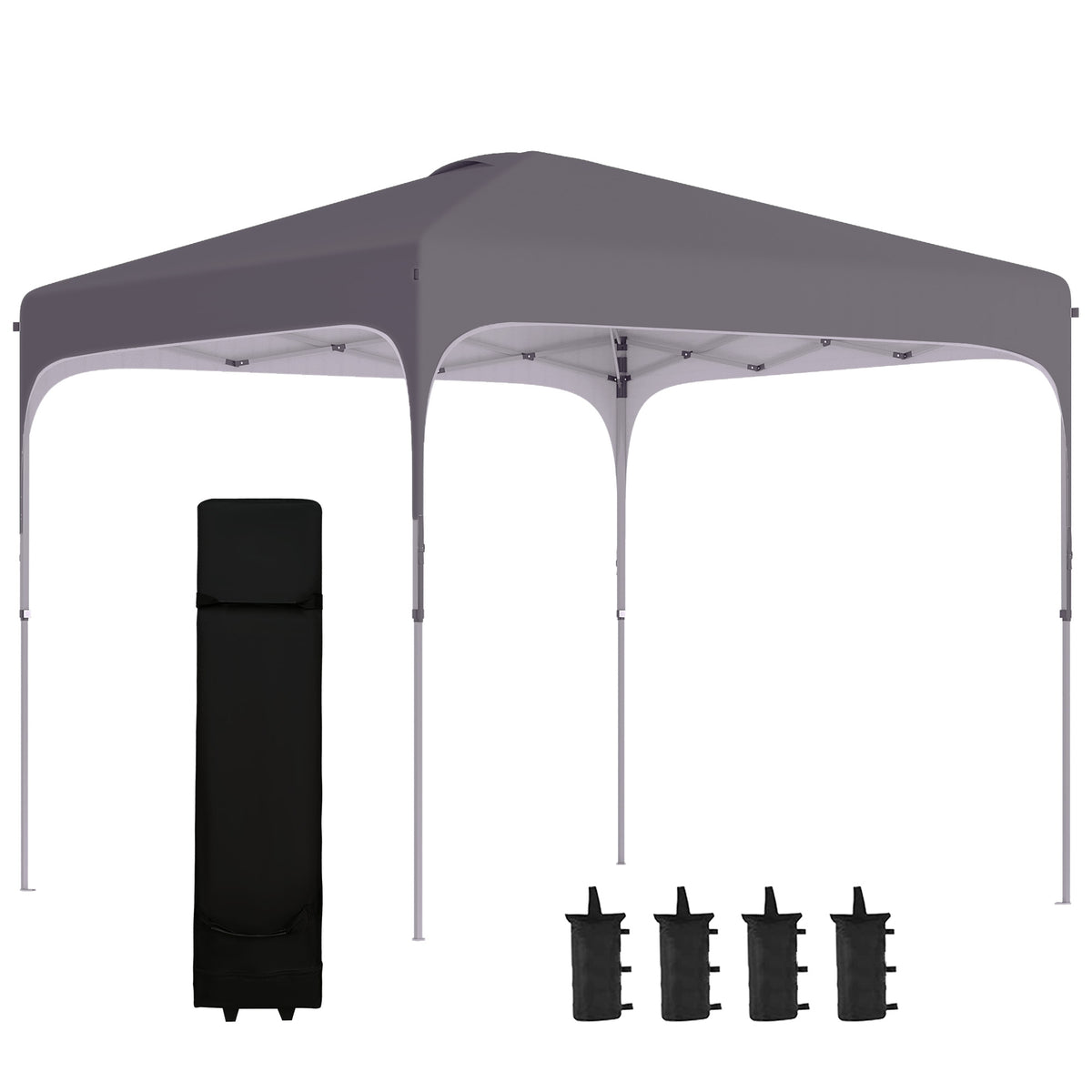 Kozy 3 x 3(M) Pop Up Gazebo, UPF 50+ Foldable Canopy Tent with Wheeled Carrybag, 4 Leg Weight Bags, Height Adjustable Marquee Shelter 1 person easy setup for Outdoor Garden Patio Party, Dark Grey