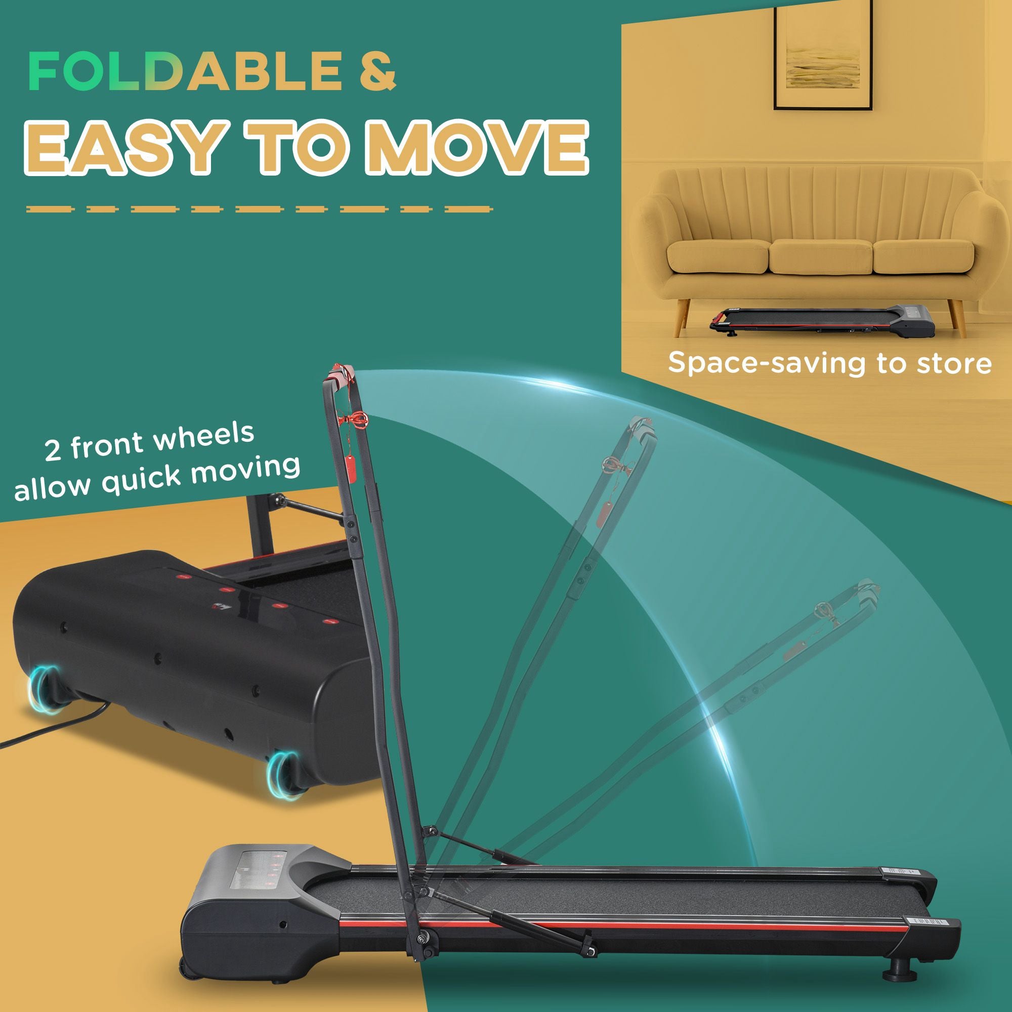 Kozy Foldable Walking Machine Treadmill 1-6km/h with LED Display & Remote Control Exercise Fitness for Home Office