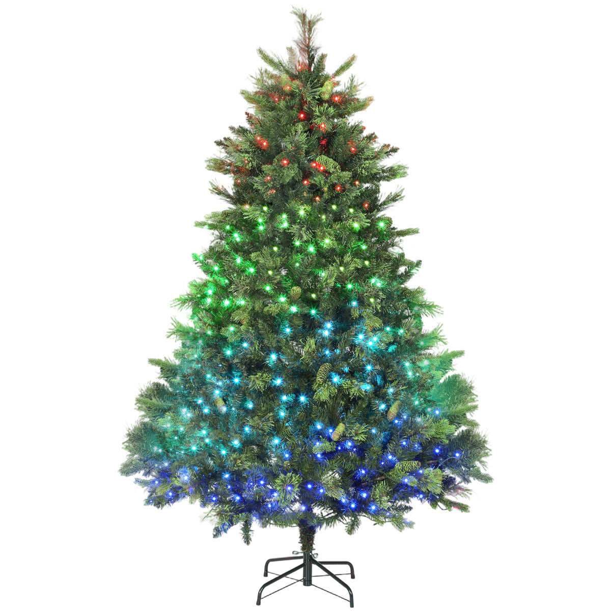 Kozy - 180cm Carolina Pine Christmas Tree with Colourful DIY Synchronized LED Lights and Remote