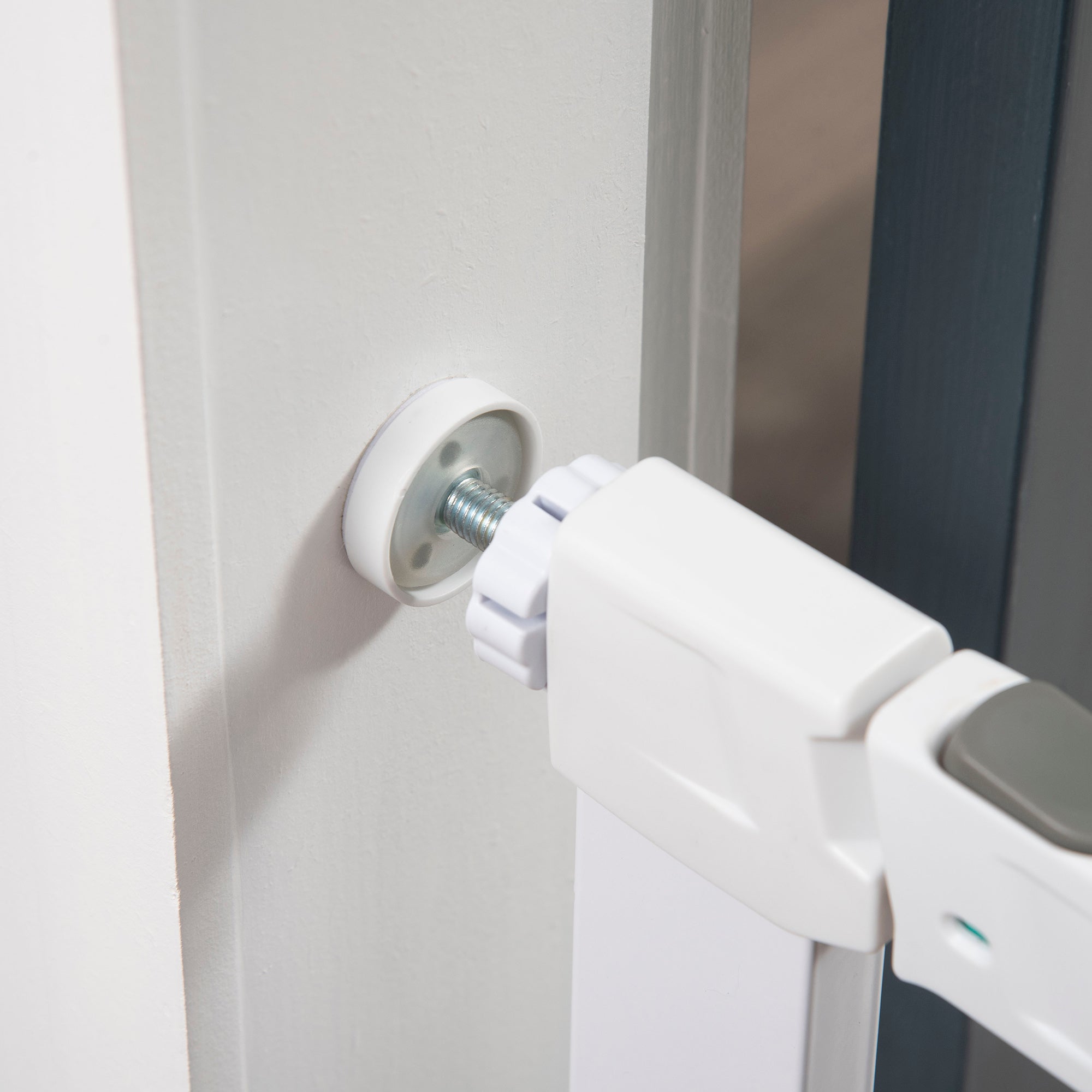 Kozy Adjustable Pet Safety Gate Dog Barrier Home Fence Room Divider Stair Guard Mounting White (76 H x 75-82W cm)