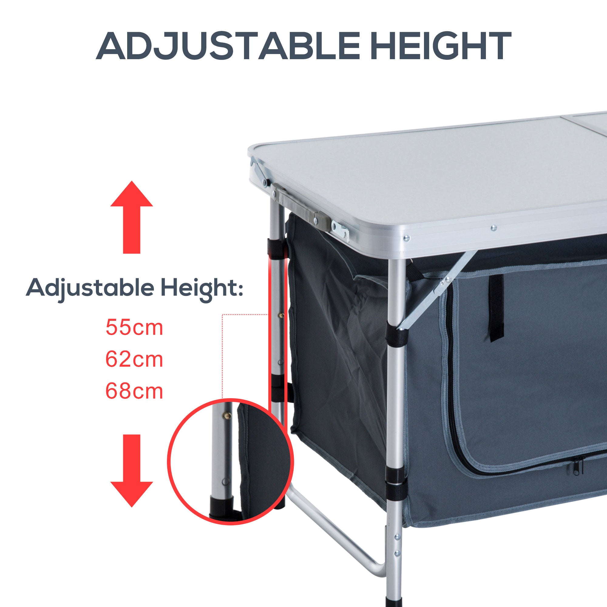 Outsunny Adjustable Aluminum Picnic Table