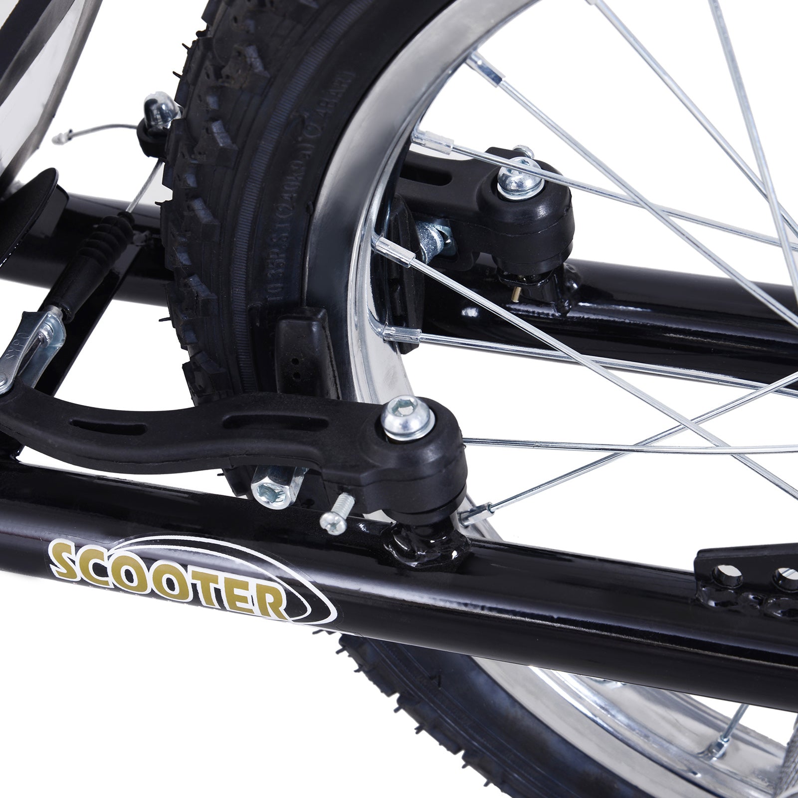 Kozy Stunt Scooter, Kids Scooter with 16" Big Wheels, Adjustable Height, Dual Brakes, for Ages 5+ Years, Black