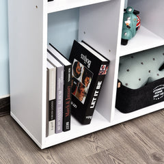 HOMCOM 5 Units Storage Shelf Bookcase Home Display Square Frame w/ Melamine Surface Foot Pads Living Room Bedroom Furniture White