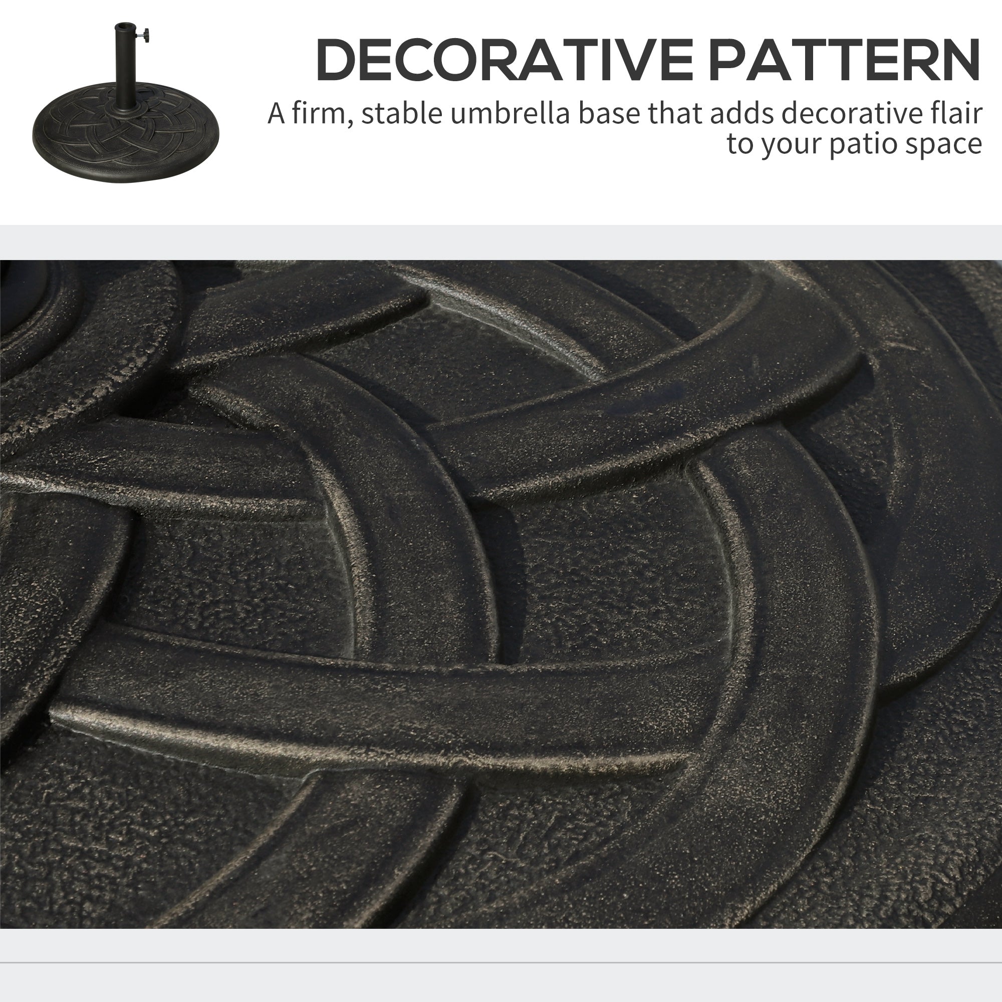 Kozy 19KG Resin Umbrella Base Garden Parasol Base Stand Round Sun Shade Holder Suitable For Pole Between 38mm to 48mm