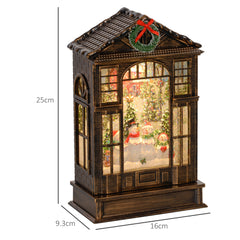 Kozy - Christmas Snow Globe Lantern with Lights, Musical Snow Globe with Swirling Glitter, Battery Operated Musical Christmas Decoration for Holiday Party Gift, Bronze Tone