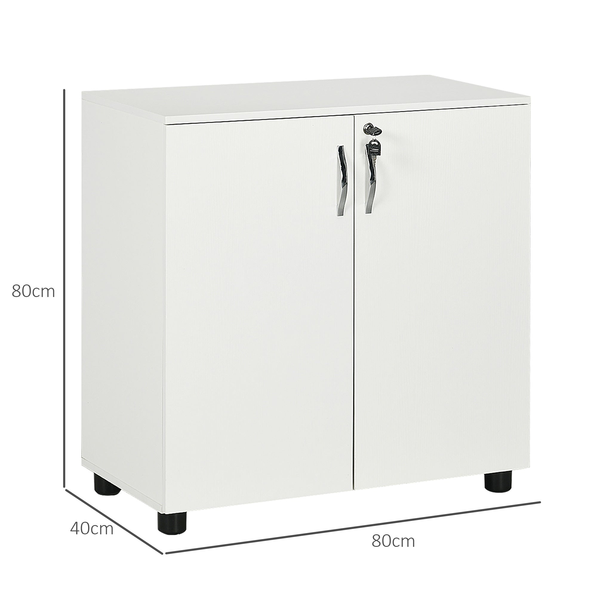 Kozy Two-Tier Locking Office Storage Cabinet - White