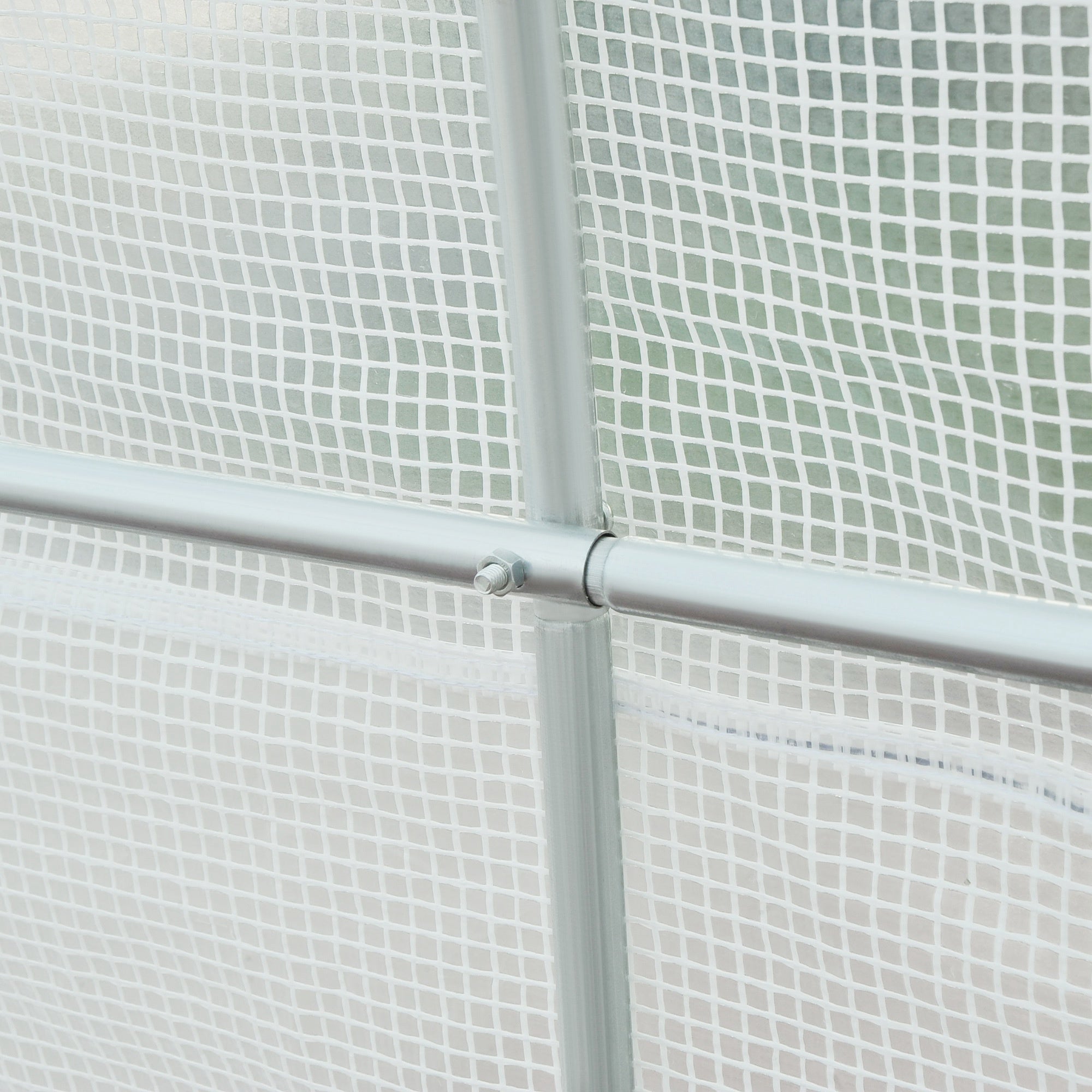 Kozy 4.5 x 2 x 2 m Polytunnel Greenhouse, Walk-in Green House for Garden with Mesh Windows, Galvanised Steel Frame, White