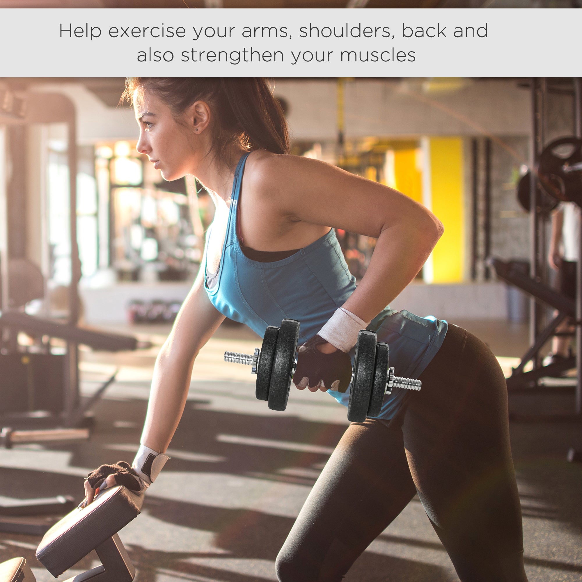 Kozy 20KG Adjustable Weights Dumbbells Set, Dumbbell Hand Weights for Home Office Gym Body Fitness Lifting Training, Black