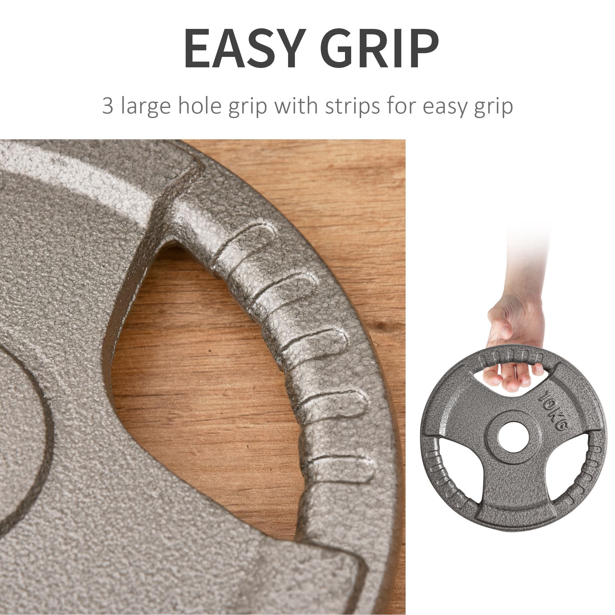 Kozy Set of 4 Weight Plate for 2 inch/5cm hole Dumbbell Handle Bar 15kg Dumbbell Plates Barbell Weight 2 x 5kg, 2 x 2.5kg