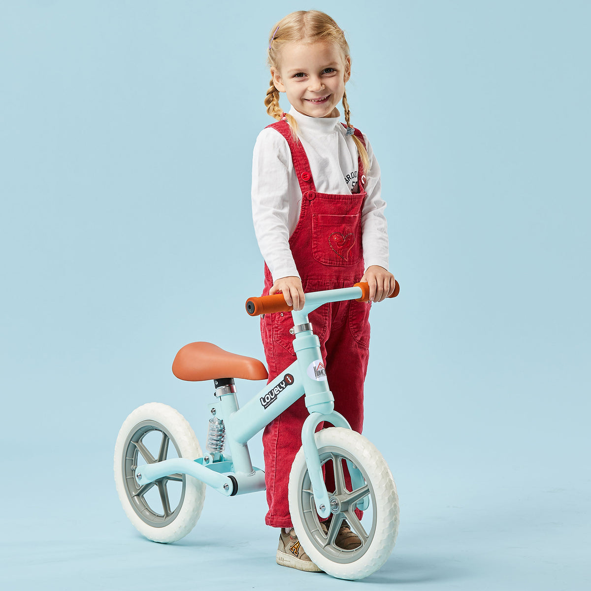 HOMCOM Balance Bike for Toddlers, No Pedal Training Bicycle for Walking Skills Development, Blue