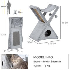 PawHut Compact Cat Activity Centre, 2