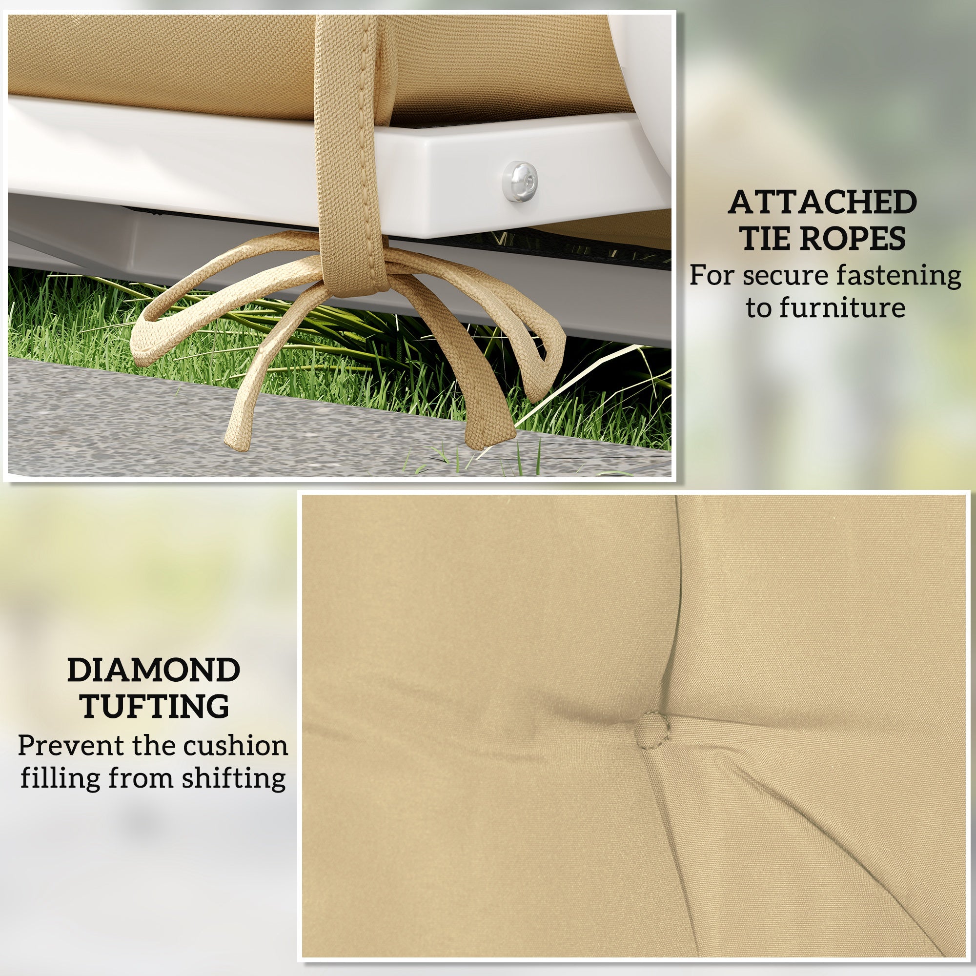 Kozy - Two-Seater Bench Cushion - Khaki